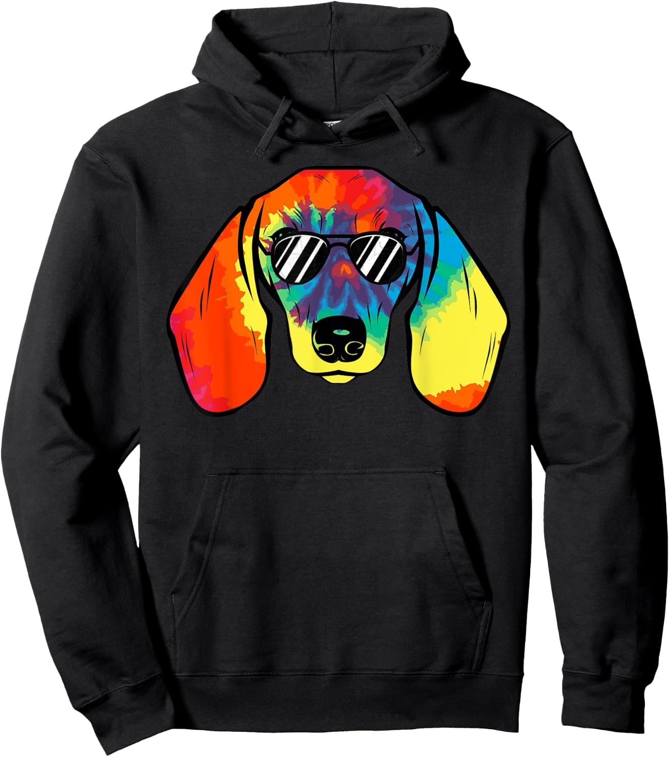 Dachshund - Cute Tie Dye Hoodie - Hoodie | Black