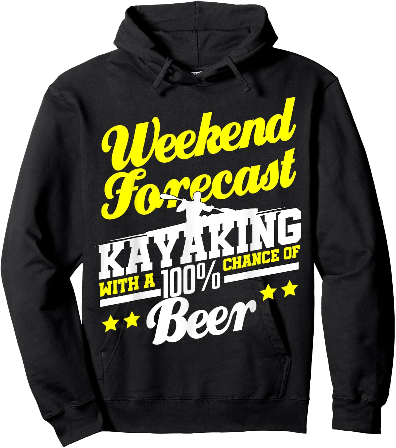 Funny Kayaking Forecast Beer Kayak Kayaker Outdoors Hoodie - Hoodie | Black