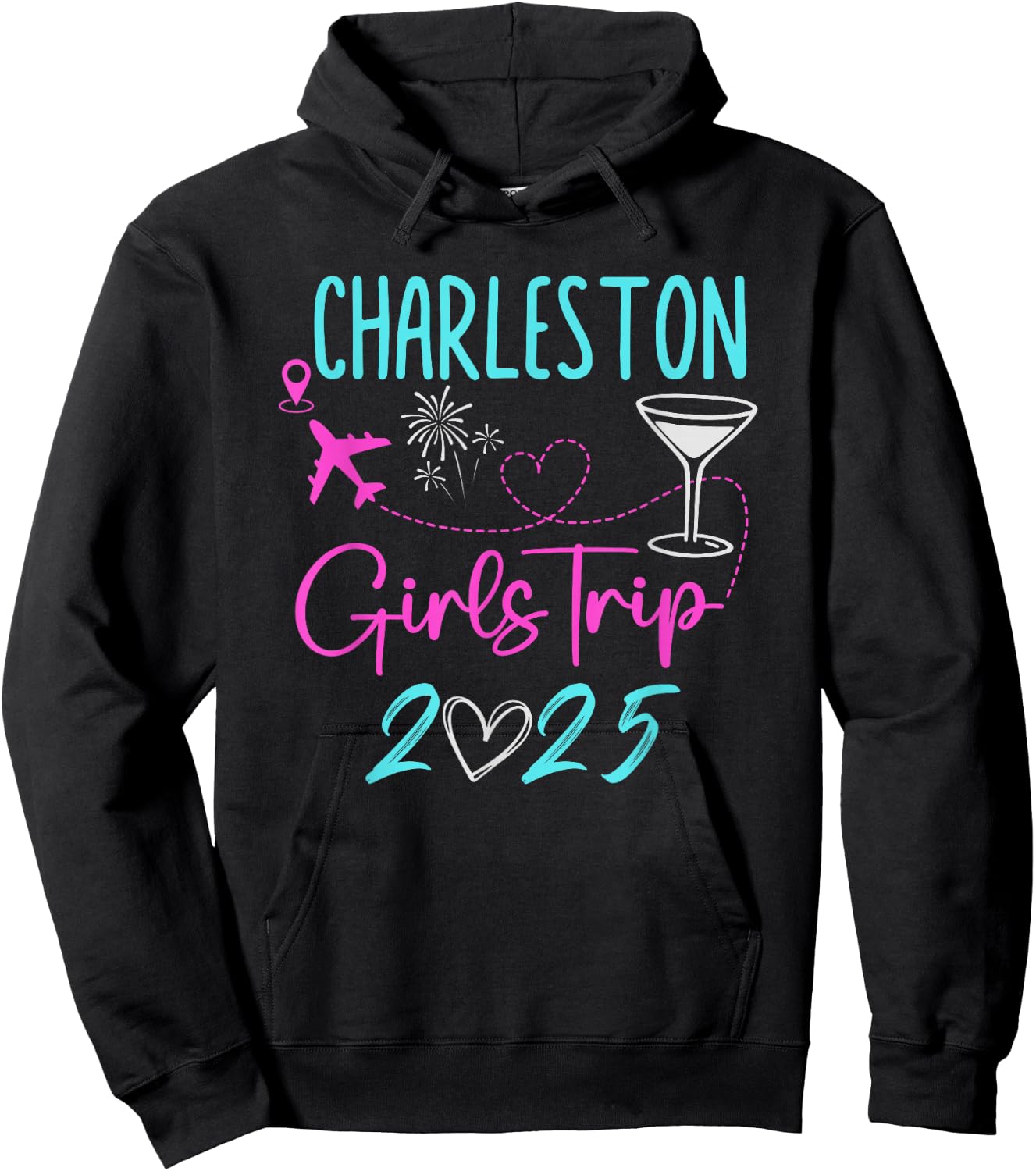 Charleston Girls Trip 2025 Vacation Matching Bachelorette Hoodie - Hoodie | Black