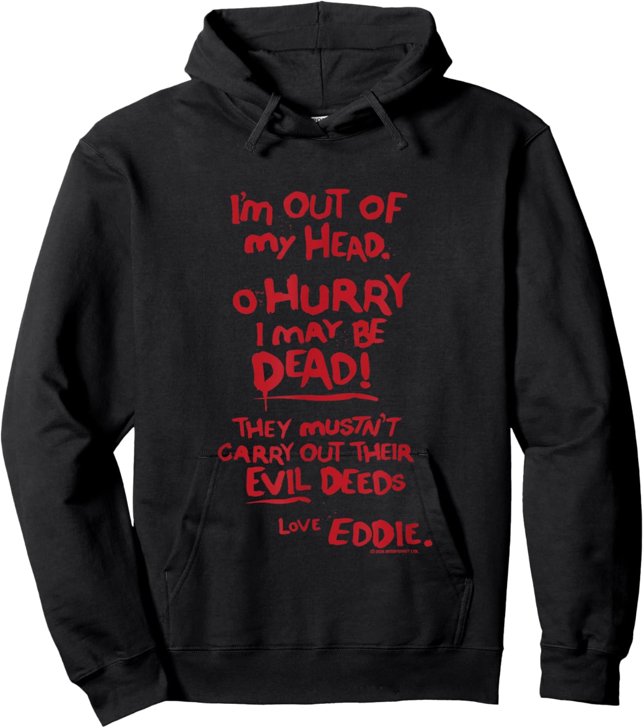 Rocky Horror Show Hot Patootie Eddie Red Lyrics Hoodie - Hoodie | Black