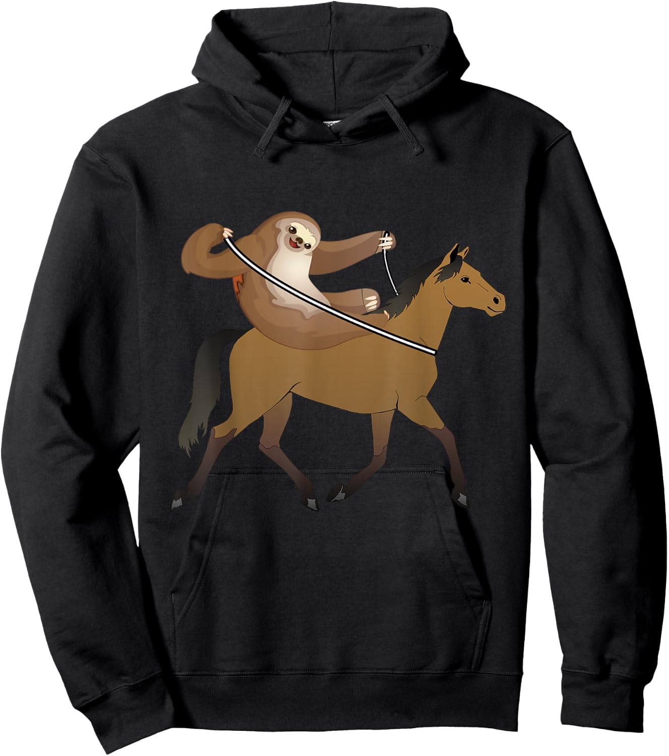 Funny Sloth Riding Horse For Sloths Costume Lover Gift Hoodie - Hoodie | Black