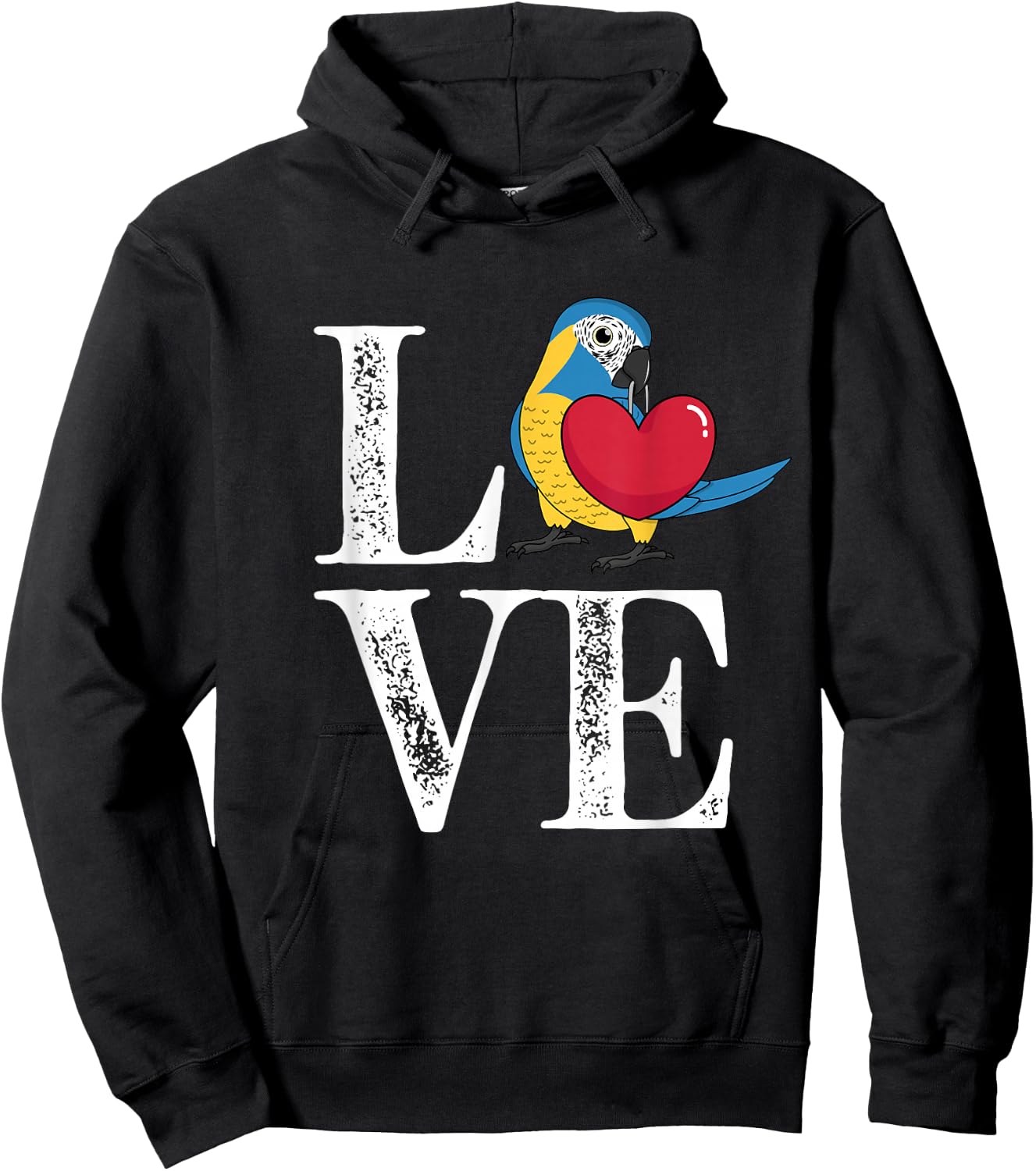 Love Parrot I Blue-throated Macaw Hoodie - Hoodie | Black