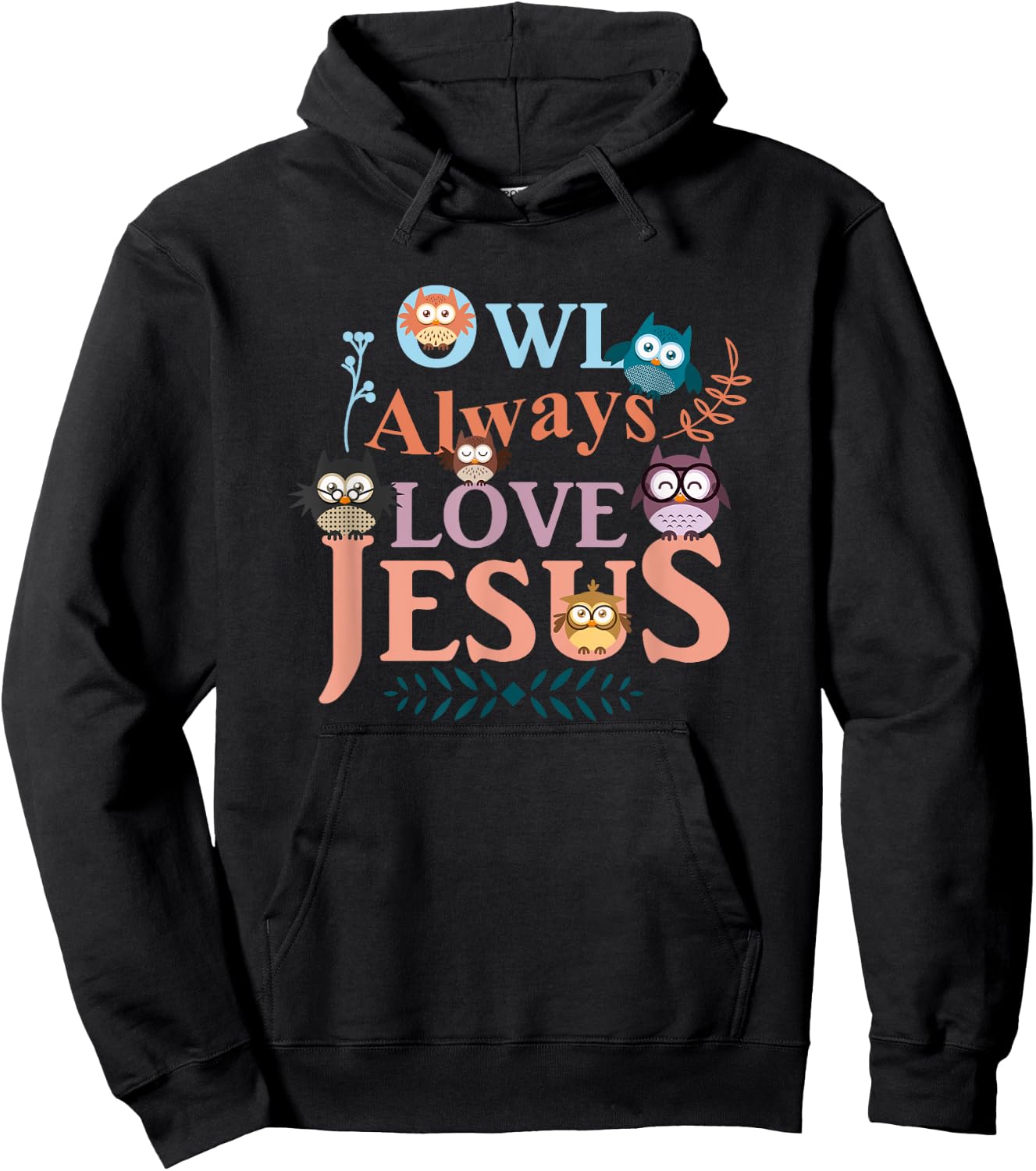 Funny Christian : Owl Always Love Jesus Hoodie - Hoodie | Black