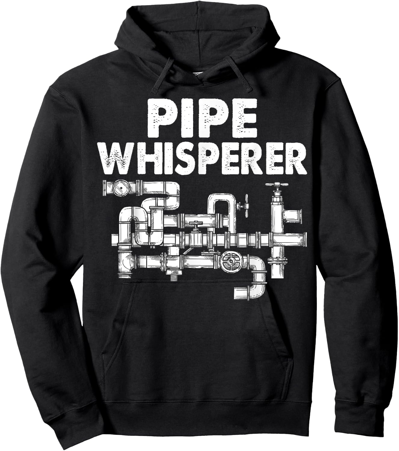 Pipe Whisperer Funny Water Pipes Plumber Plumbing Gift Hoodie - Hoodie | Black