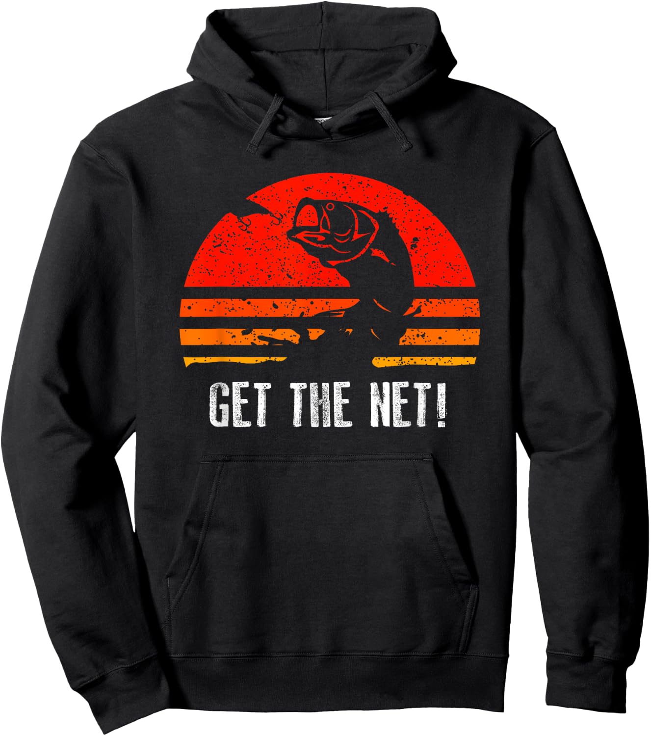 Retro Fishing Shirt Get The Net Vintage Gift Hoodie - Hoodie | Black