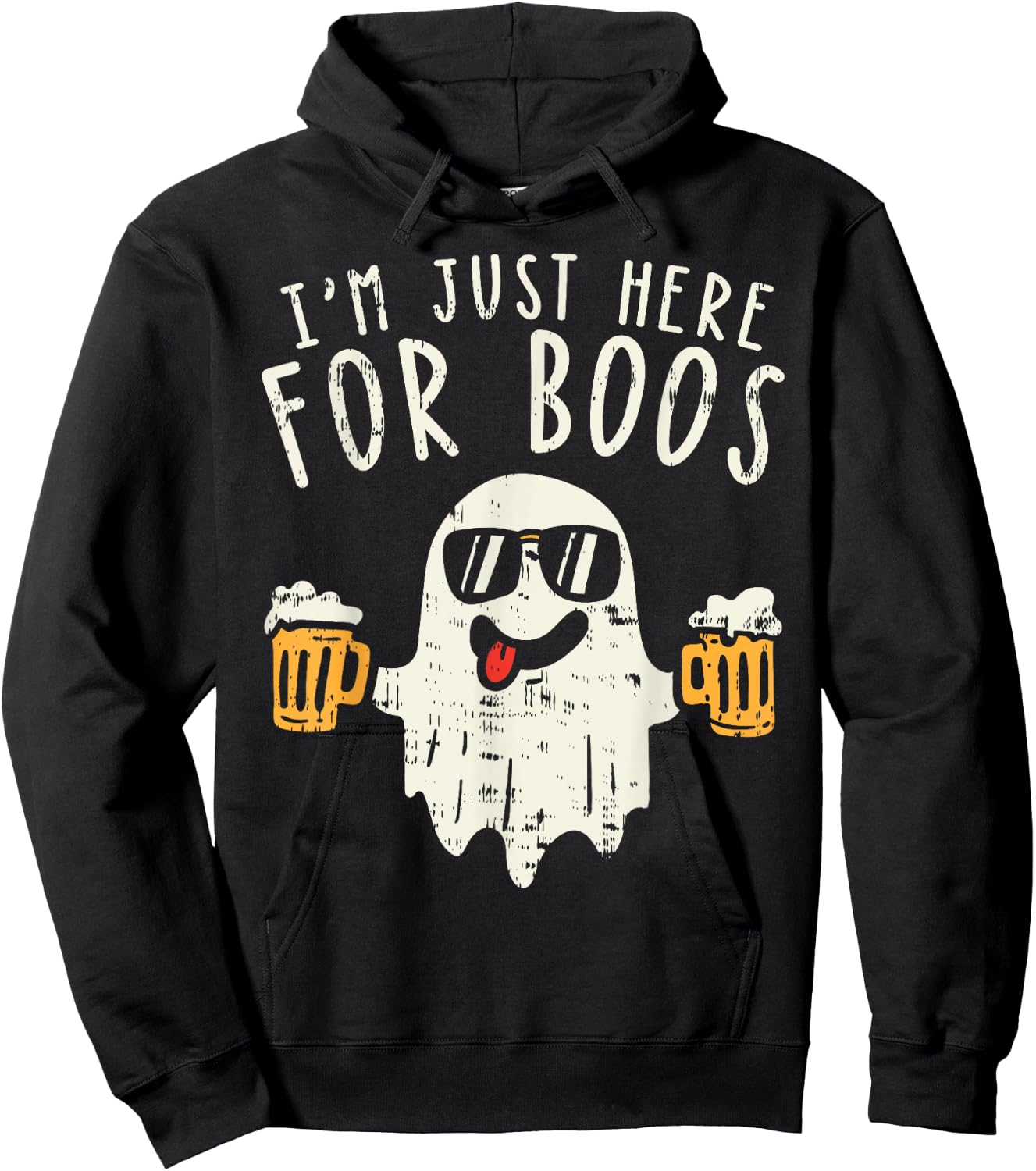 Im Just Here For The Boos Ghost Halloween Costume Beer Lover Hoodie - Hoodie | Black