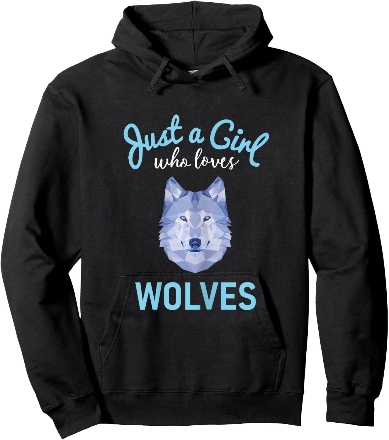 Girls Wolf Gift Hoodie - Hoodie | Black