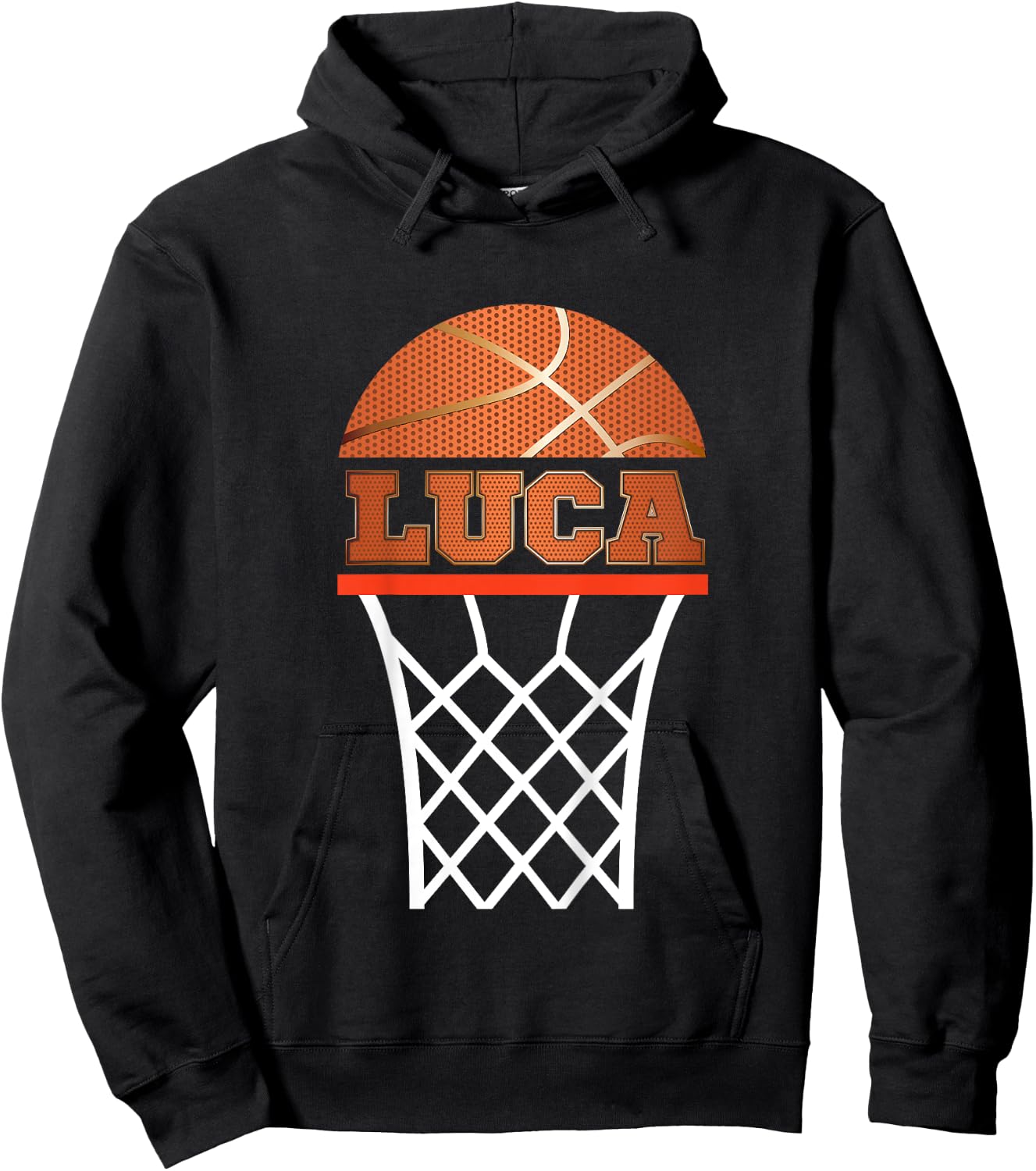 Basketball Shirt | Custom Name Luca Youth Graphic Apparels Hoodie - Hoodie | Black