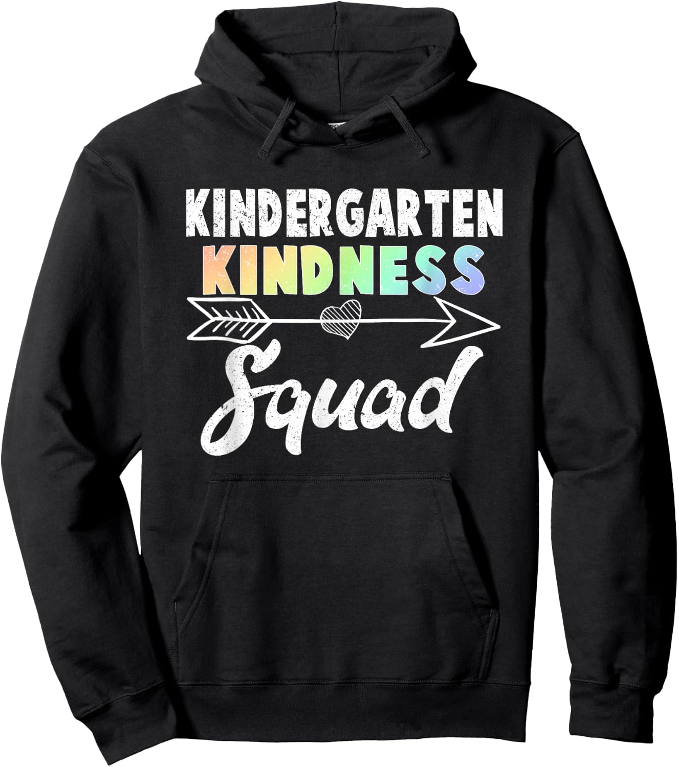 Teacher Team Shirt Kindergarten Kindness Squad Rainbow Gift Women Kids Hoodie - Hoodie | Black