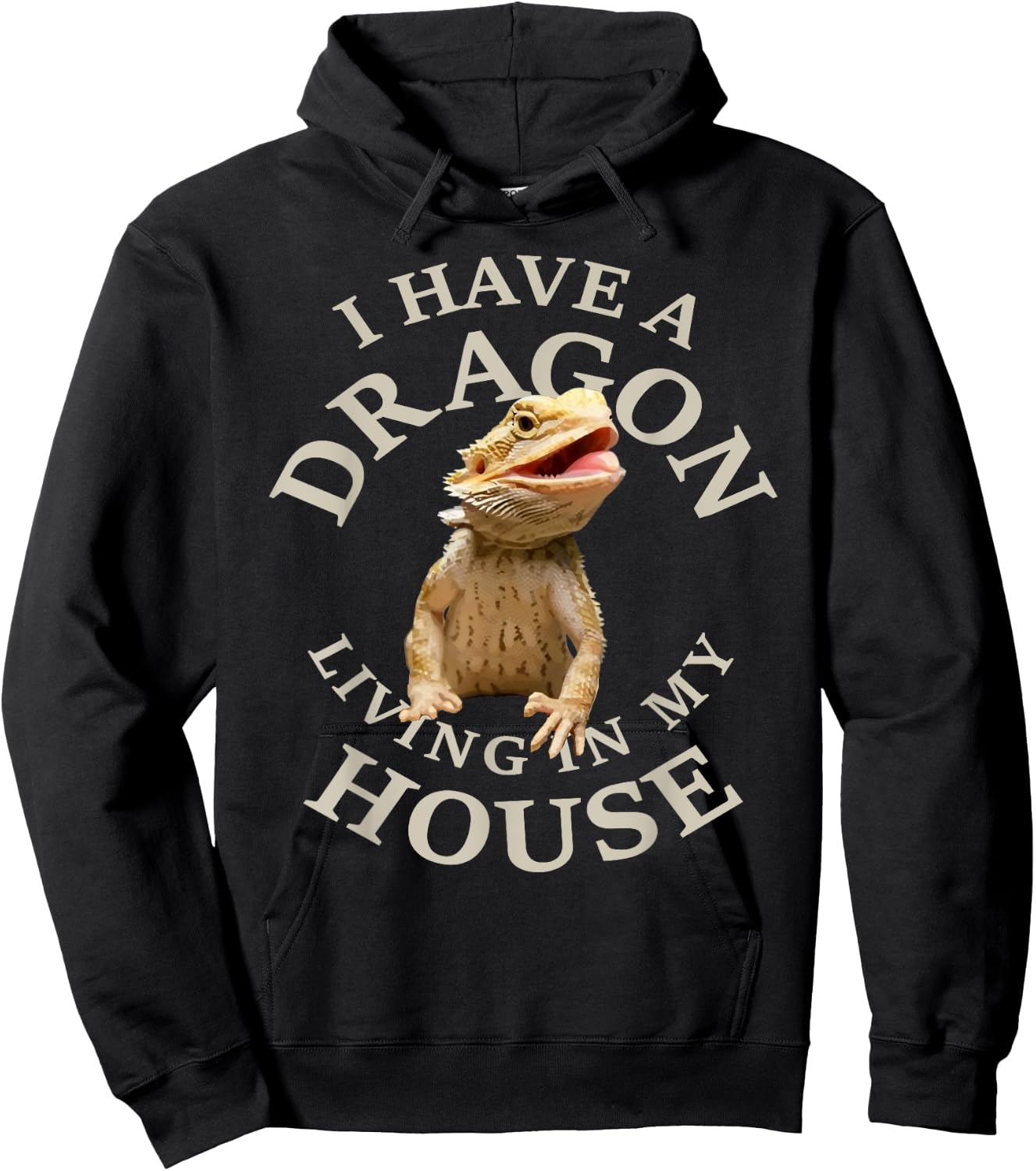 Bearded Dragon Clothes Pogona Barbata Lizard Hoodie - Hoodie | Black