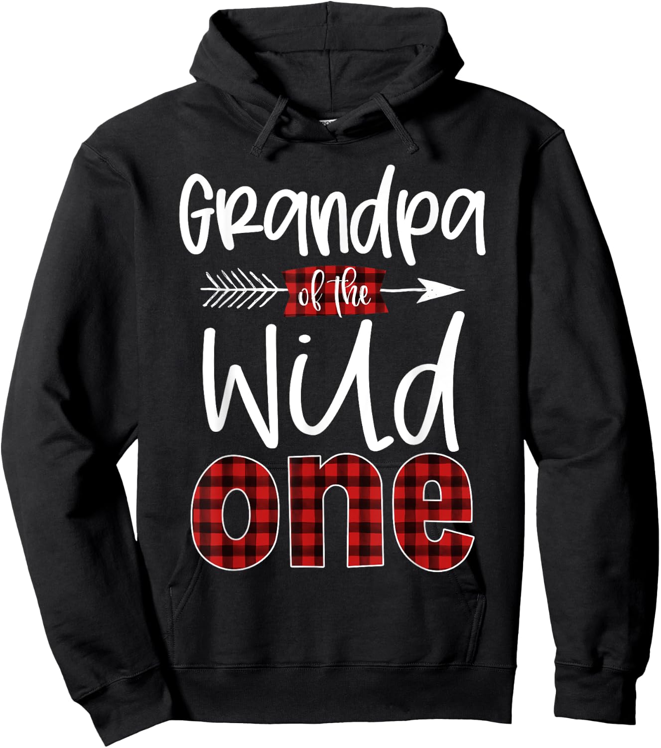 Grandpa of the Wild One Shirt Plaid Lumberjack 1st Birthday Hoodie - Hoodie | Black