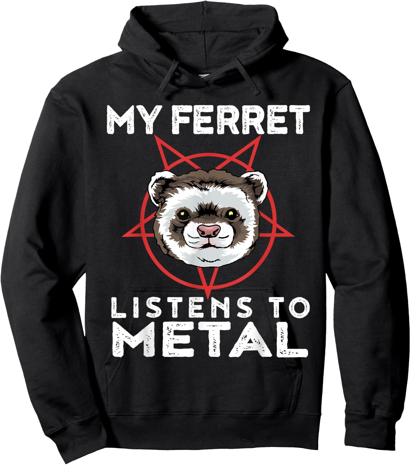 Metal Ferret Funny Goth And Heavy Metal Animal Shirt Hoodie - Hoodie | Black