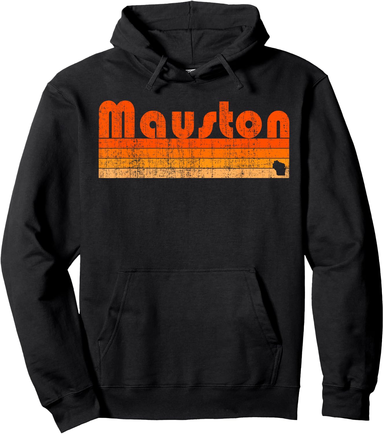 Retro 80s Style Mauston WI Hoodie - Hoodie | Black