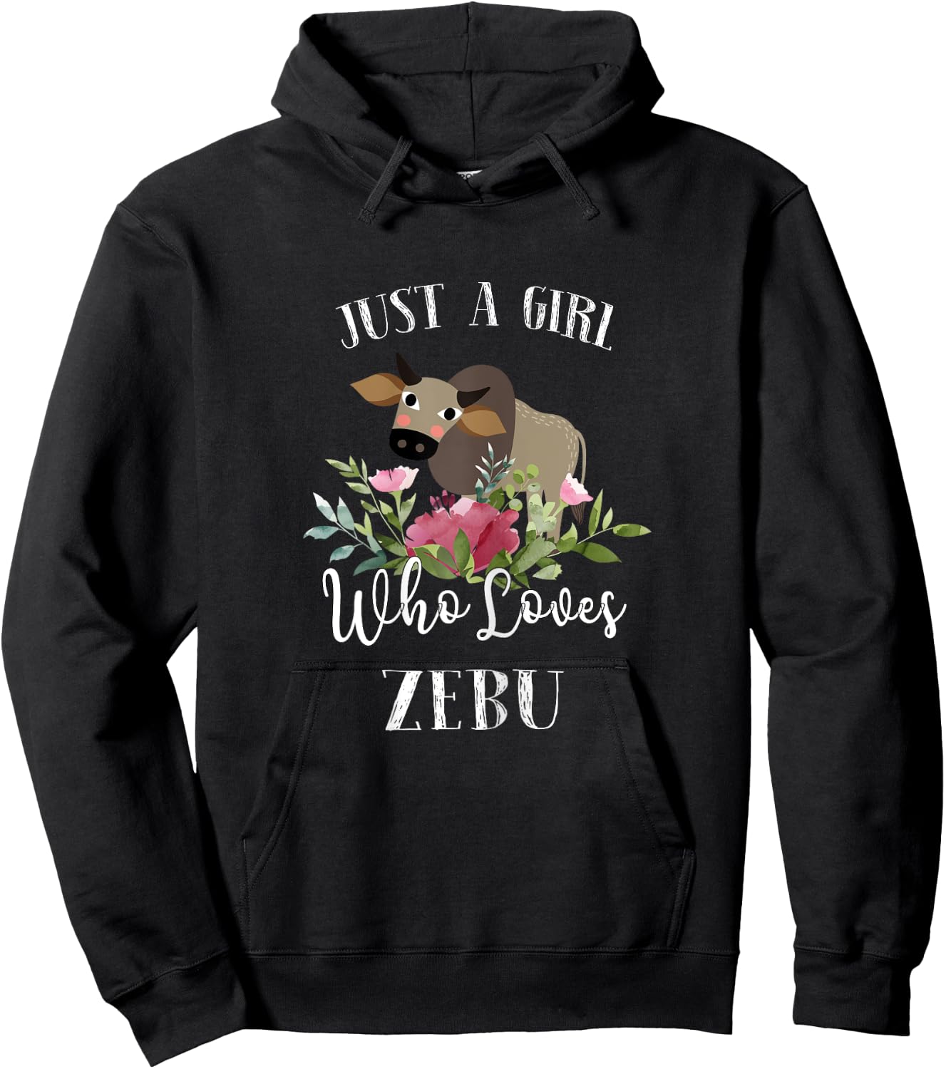Zebu Lover Shirt Farmer - Just a Girl Who Loves Zebu Hoodie - Hoodie | Black