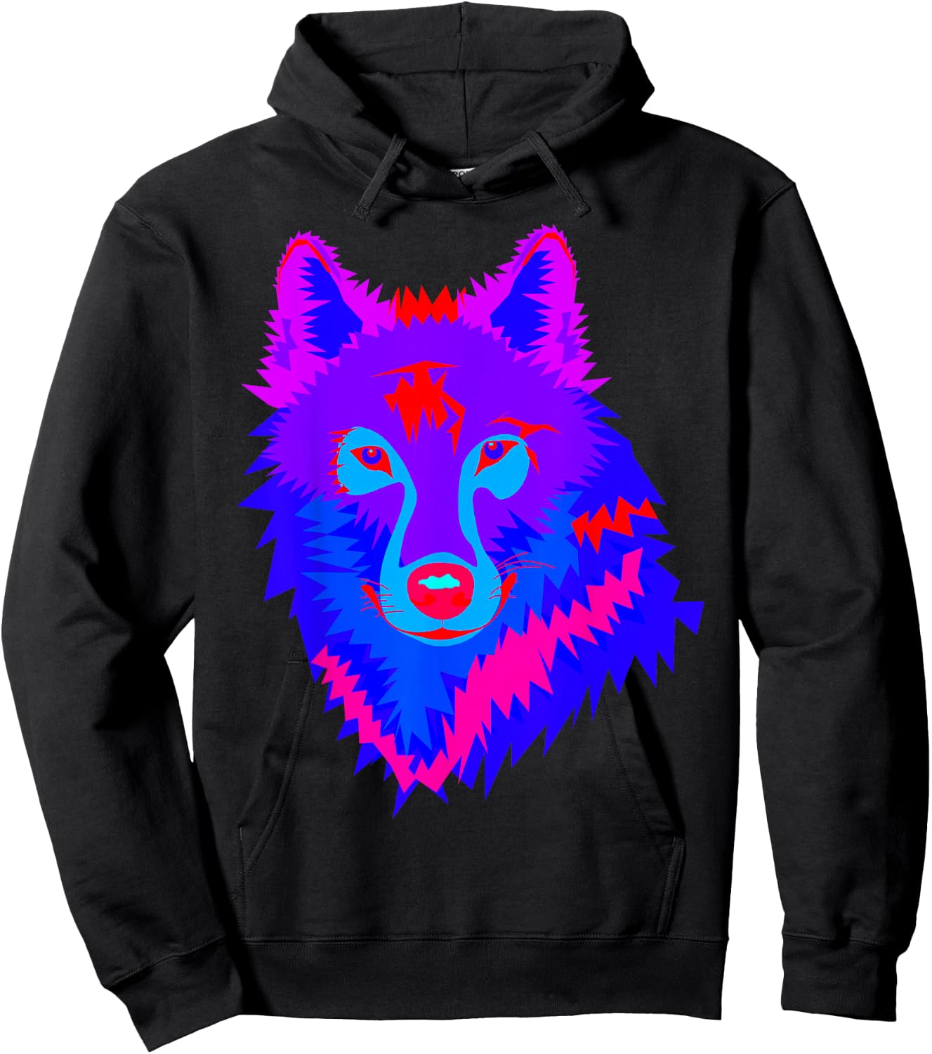 EDM Electronic Dance Music Techno Trippy Wolf Rave Shirt Hoodie - Hoodie | Black
