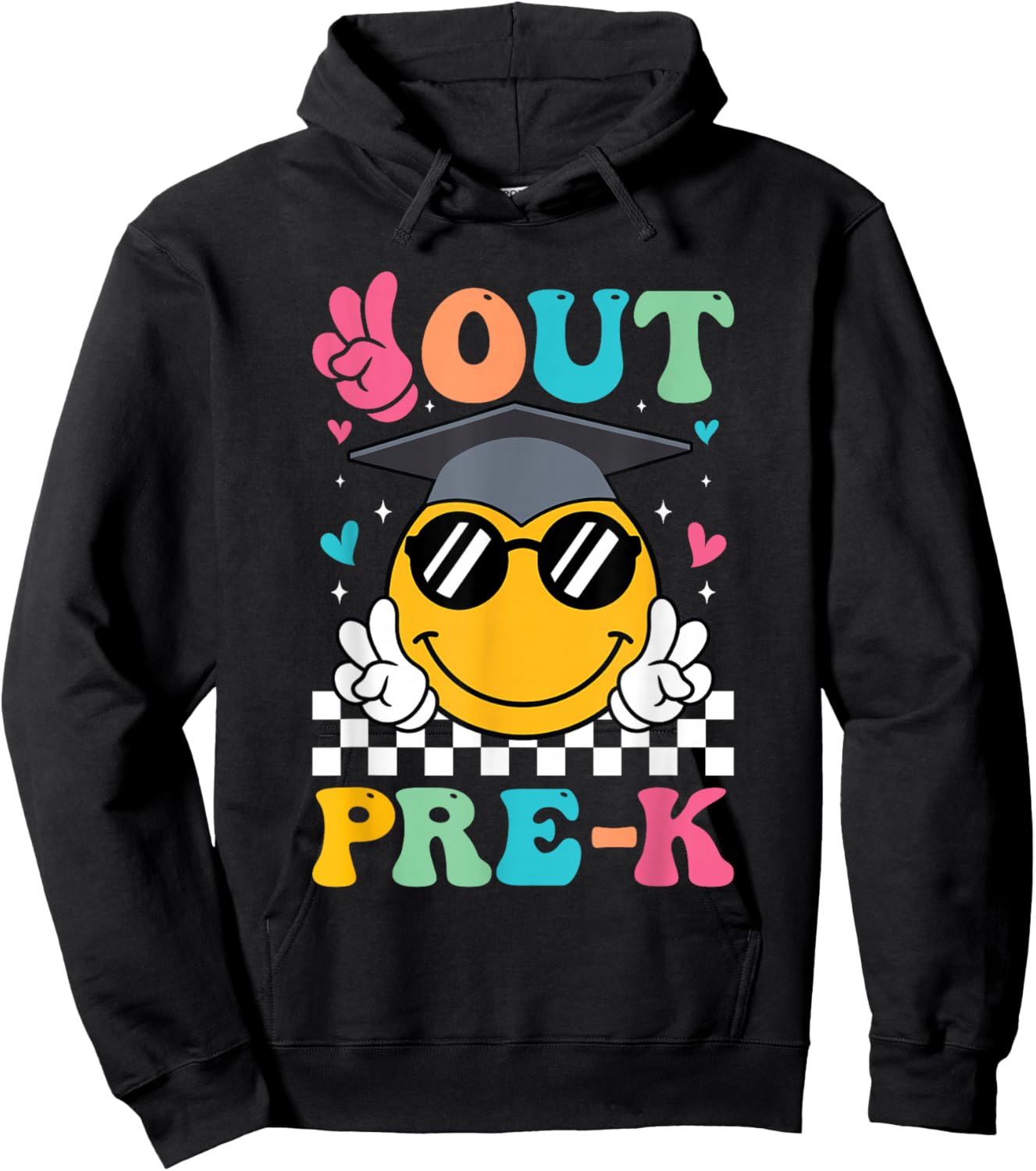 Peace Out Preschool Graduation Pre-K Last Day Of School Hoodie - Hoodie | Black
