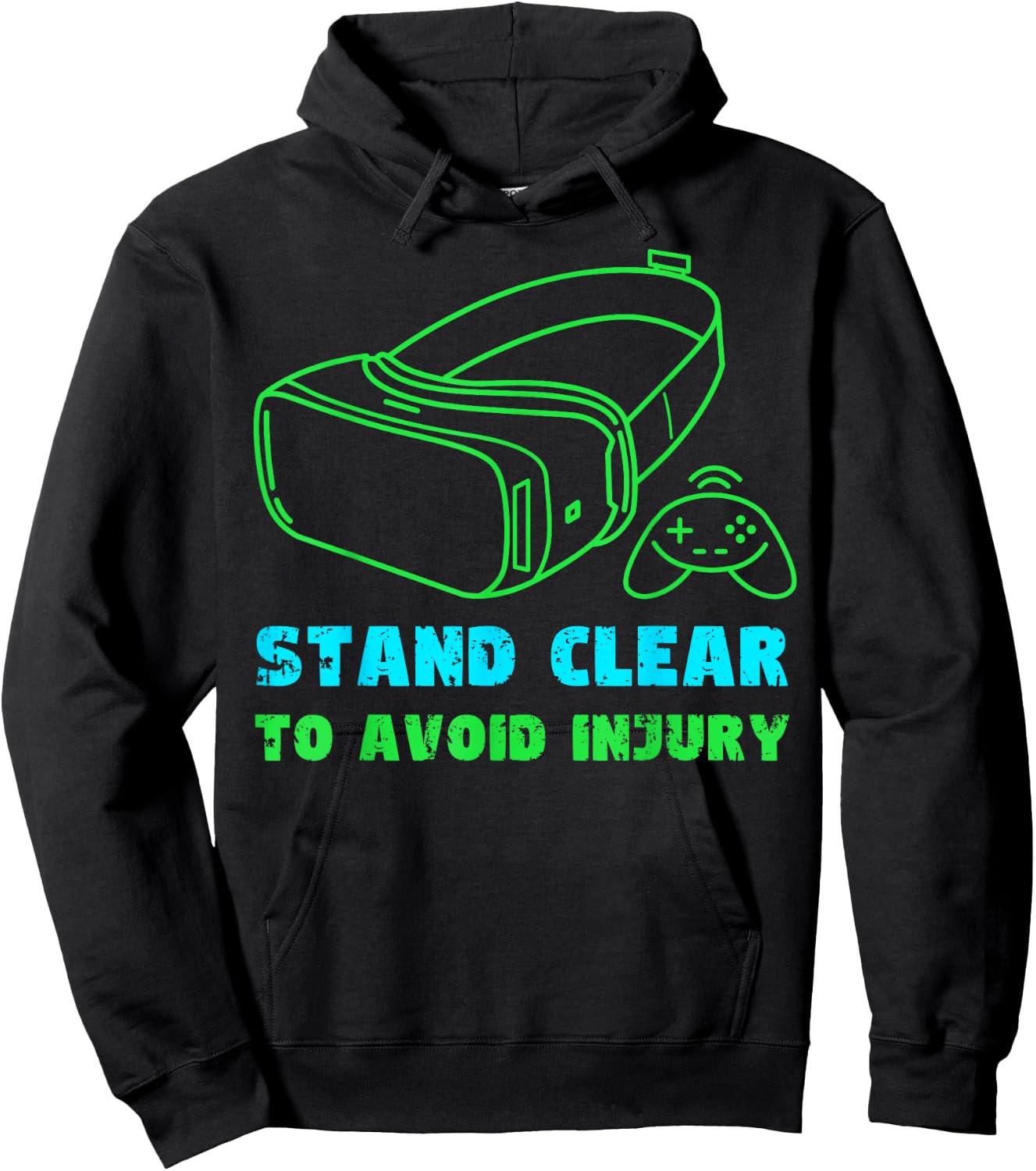 VR Gaming Virtual Reality Gamer Stand Clear To Avoid Injury Hoodie - Hoodie | Black