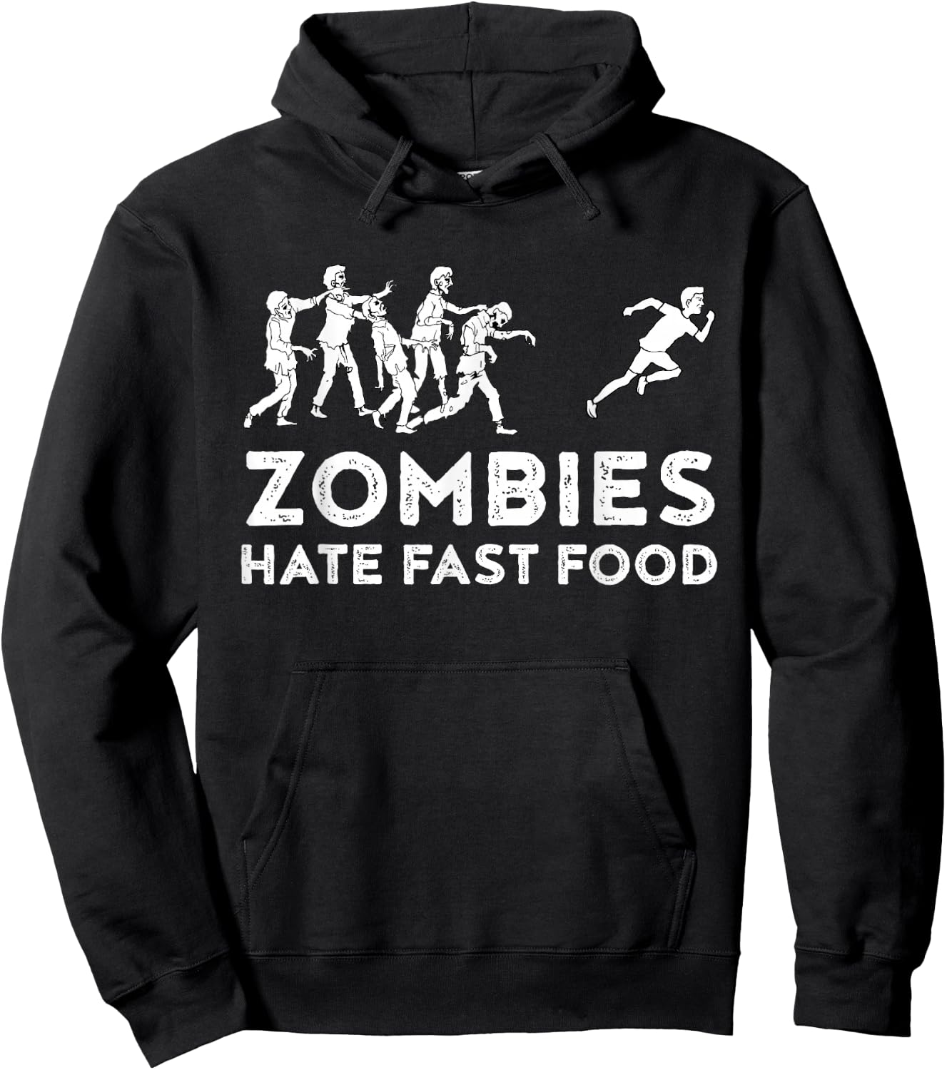 Zombies Hate Fast Food Funny Zombie Hoodie - Hoodie | Black