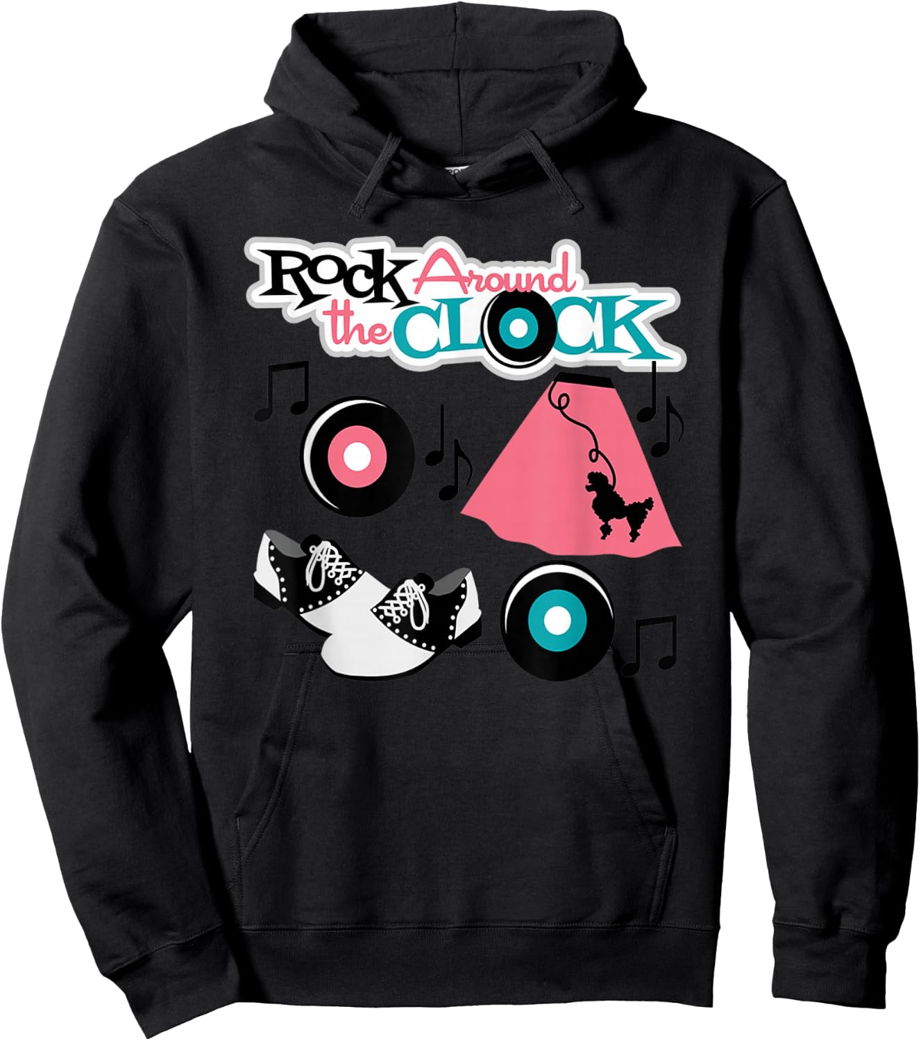 Rock Around the Clock 50's Hoodie - Hoodie | Black