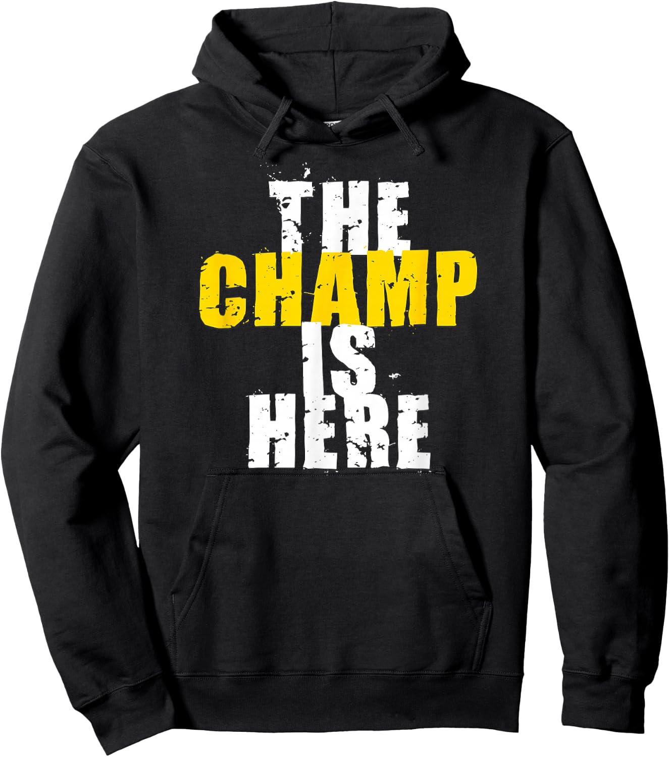 The Champ is Here Motivational Championship Trophy Hoodie - Hoodie | Black