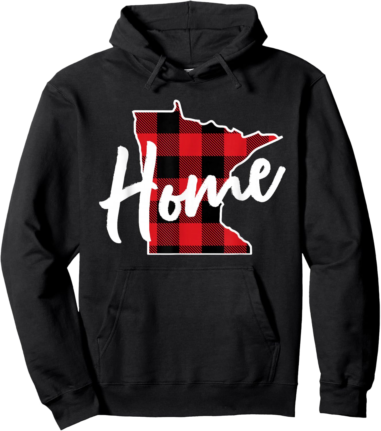 Lumberjack Buffalo Plaid Minnesota Home State Gift Hoodie - Hoodie | Black