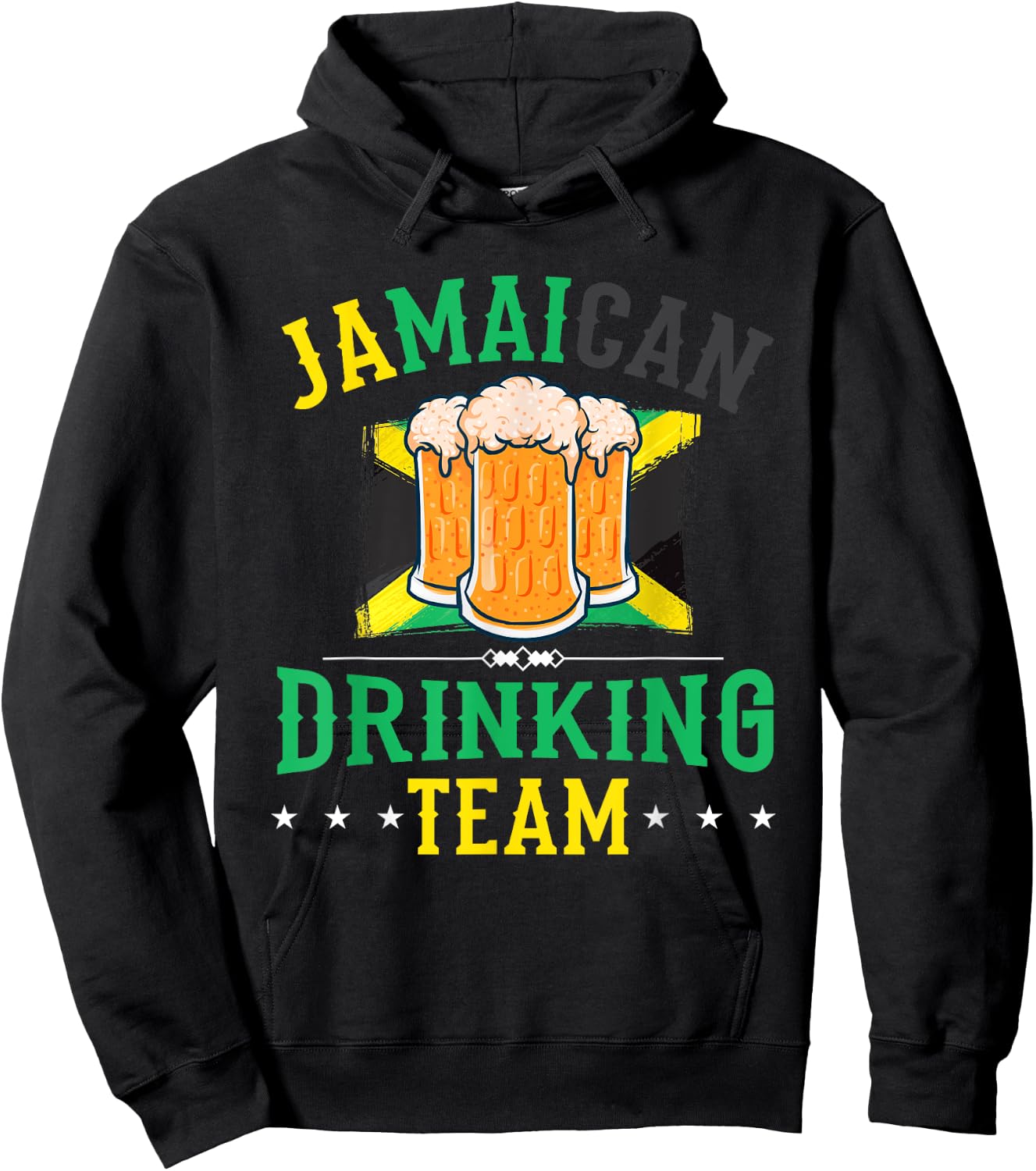 Jamaican Drinking Team Jamaica Flag Gift Beer Drinkers Hoodie - Hoodie | Black