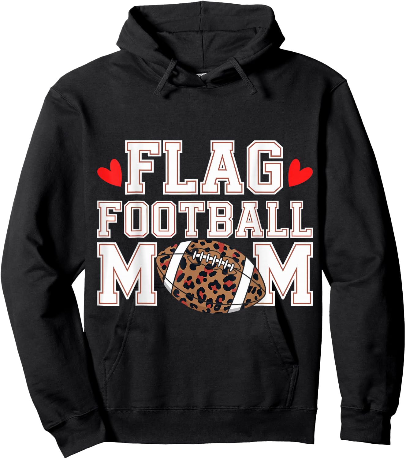 Flag Football Mom Funny Flag Football Player Mom Hoodie - Hoodie | Black