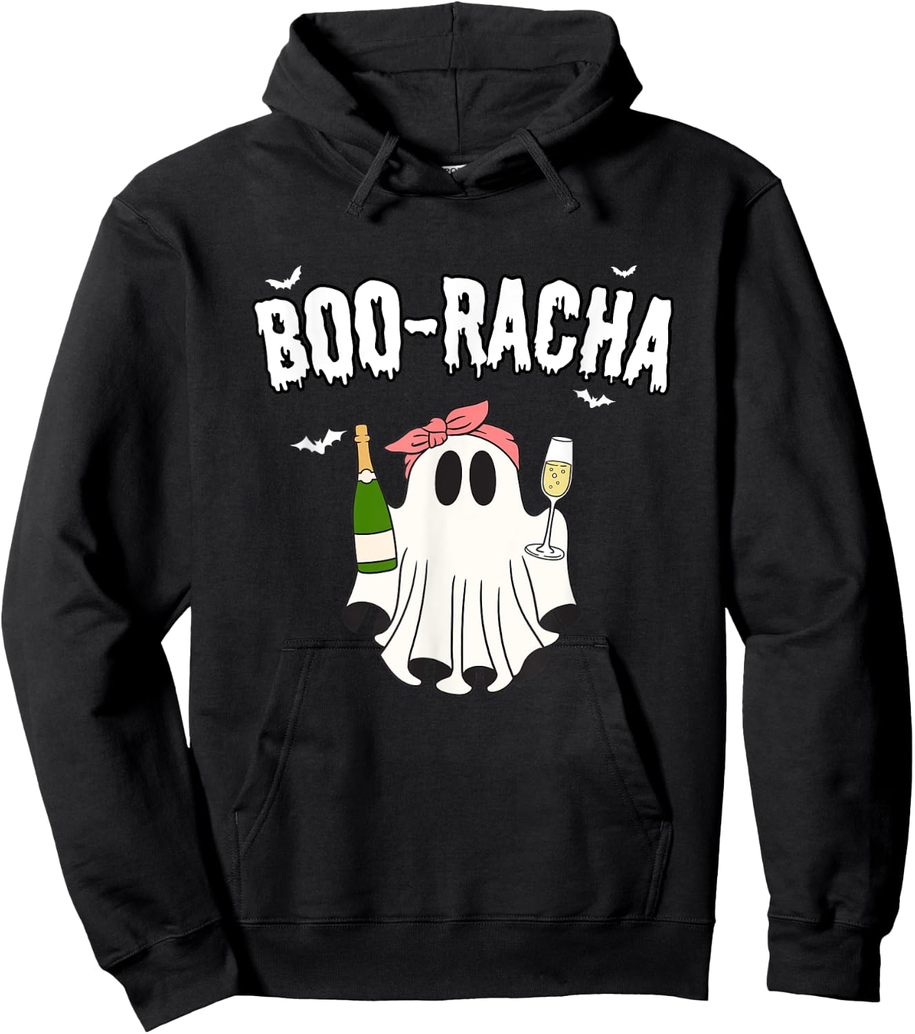 Boo-racha Funny Halloween Ghost - Champagne - Mimosa Hoodie - Hoodie | Black