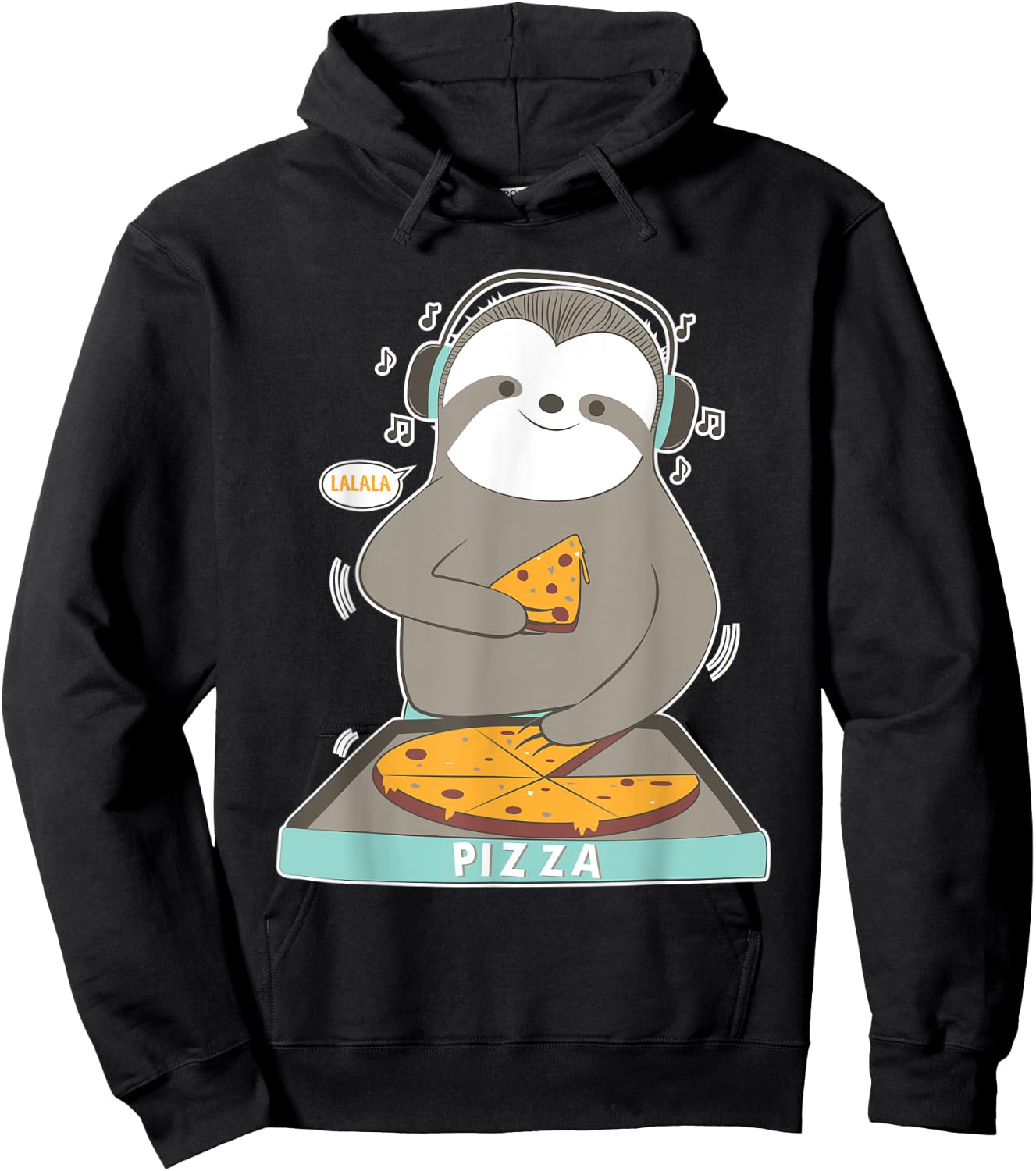 Sloth Pizza Shirt Women Kids Girls Boys Hoodie - Hoodie | Black