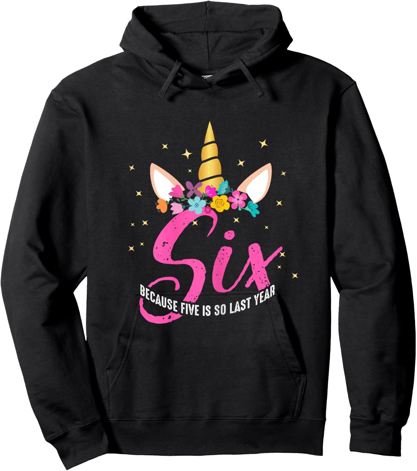 6 Years Old Birthday Girl Gifts Unicorn 6th Birthday Hoodie - Hoodie | Black