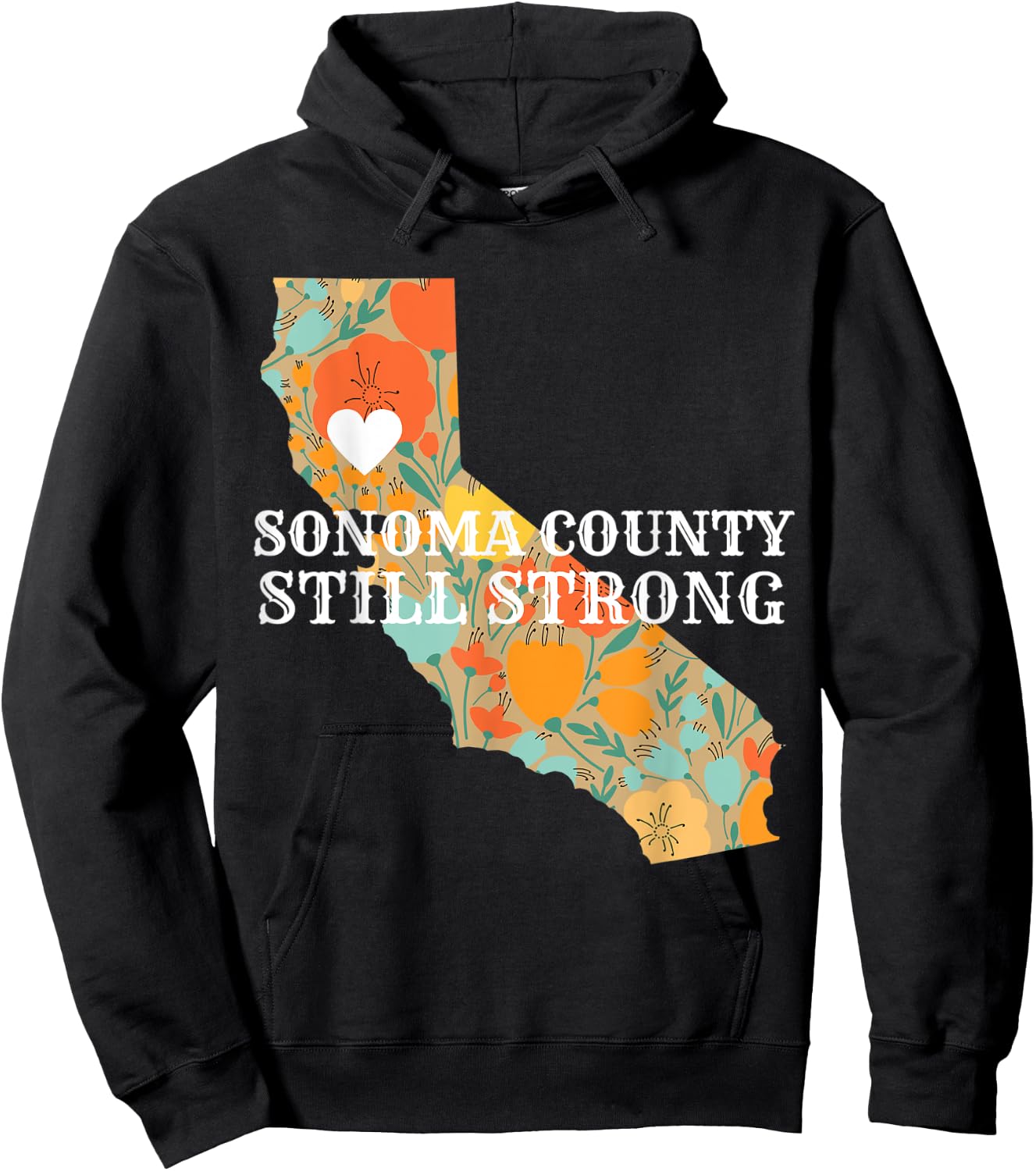 Sonoma County Still Strong Anniversary Fire Hoodie - Hoodie | Black