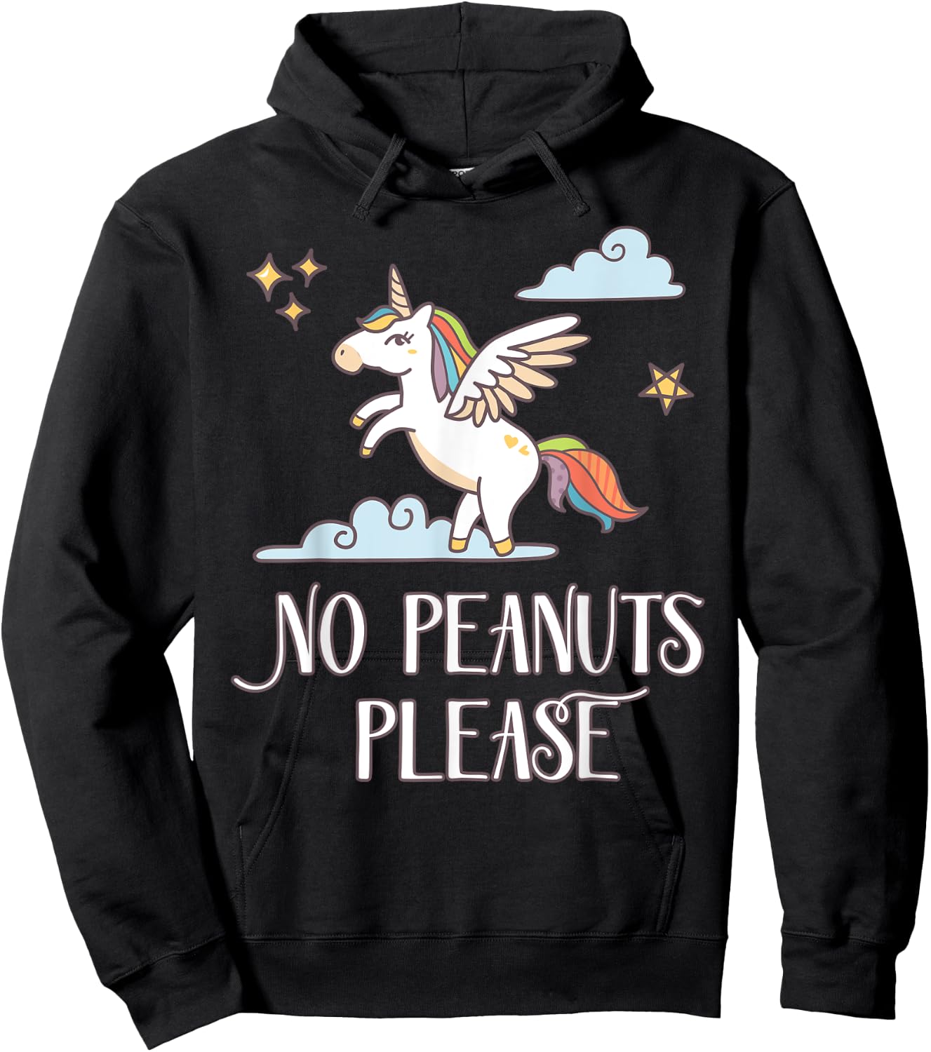 No Peanuts Please - Unicorn Theme for Peanut Allergy Hoodie - Hoodie | Black