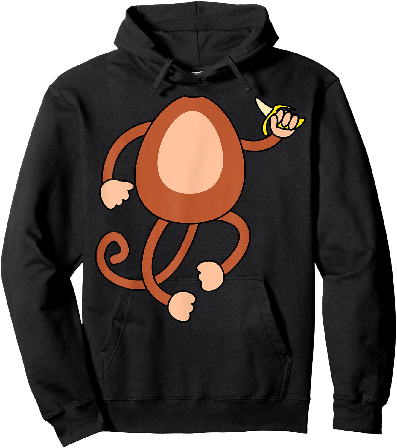 Monkey Holding Banana Costume Funny Easy Halloween Gift Hoodie - Hoodie | Black
