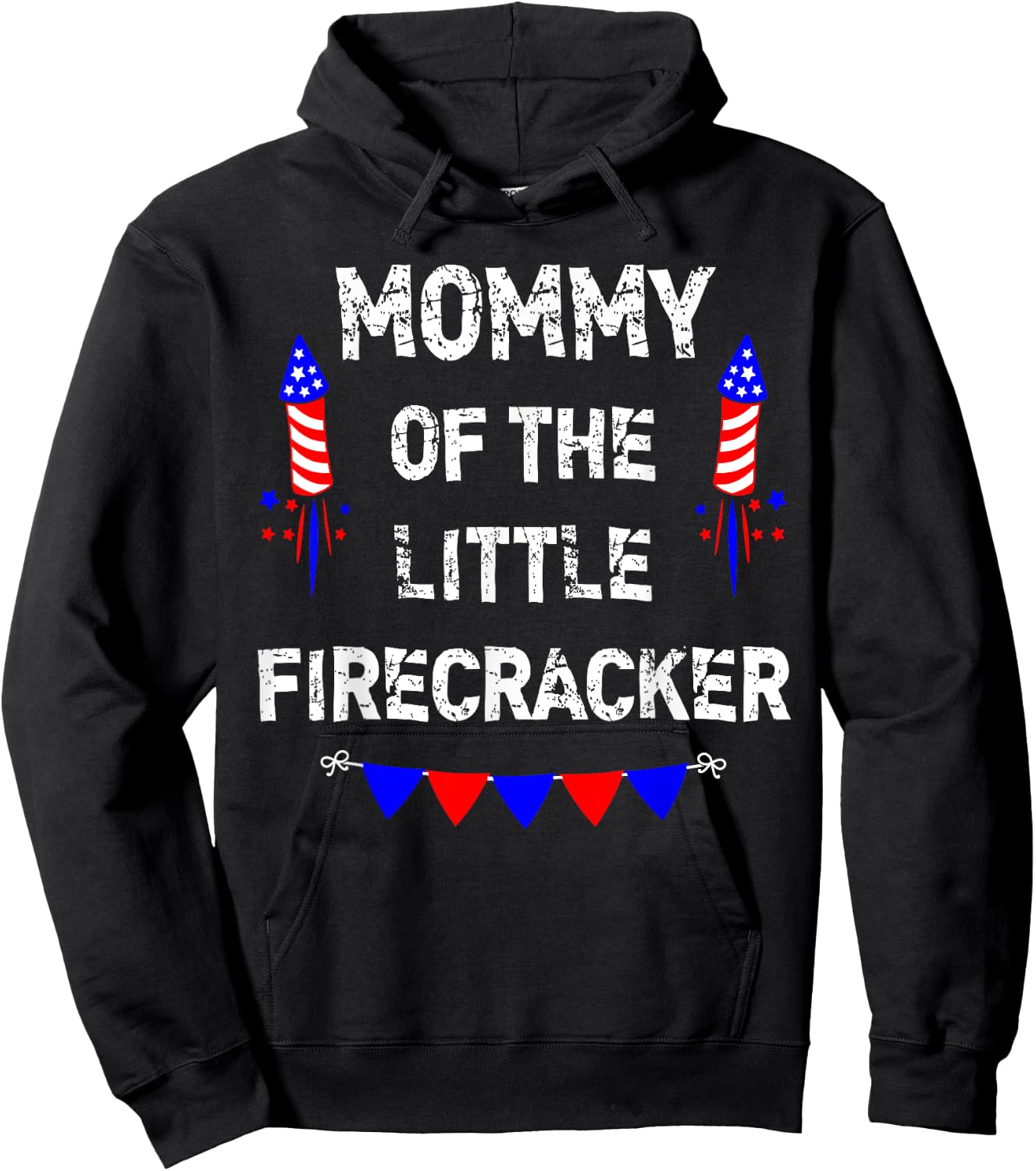 4th of July Birthday - Mom Mommy Of The Little Firecracker Hoodie - Hoodie | Black