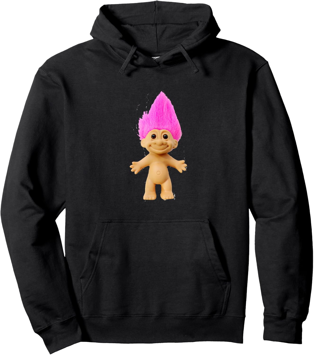 Pink Haired Troll Doll Hoodie - Hoodie | Black