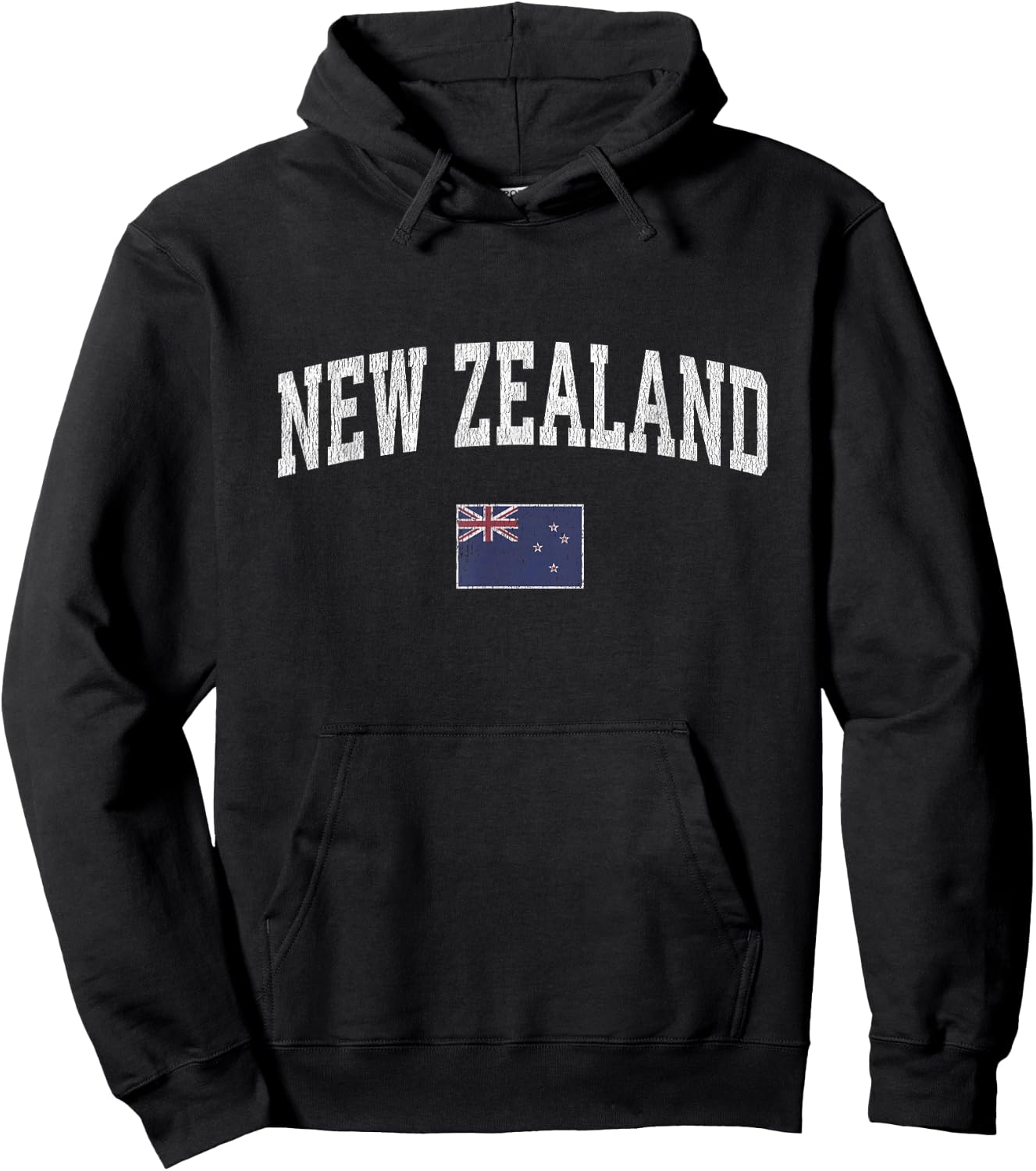 New Zealand Vintage Sports New Zealander Flag Hoodie - Hoodie | Black