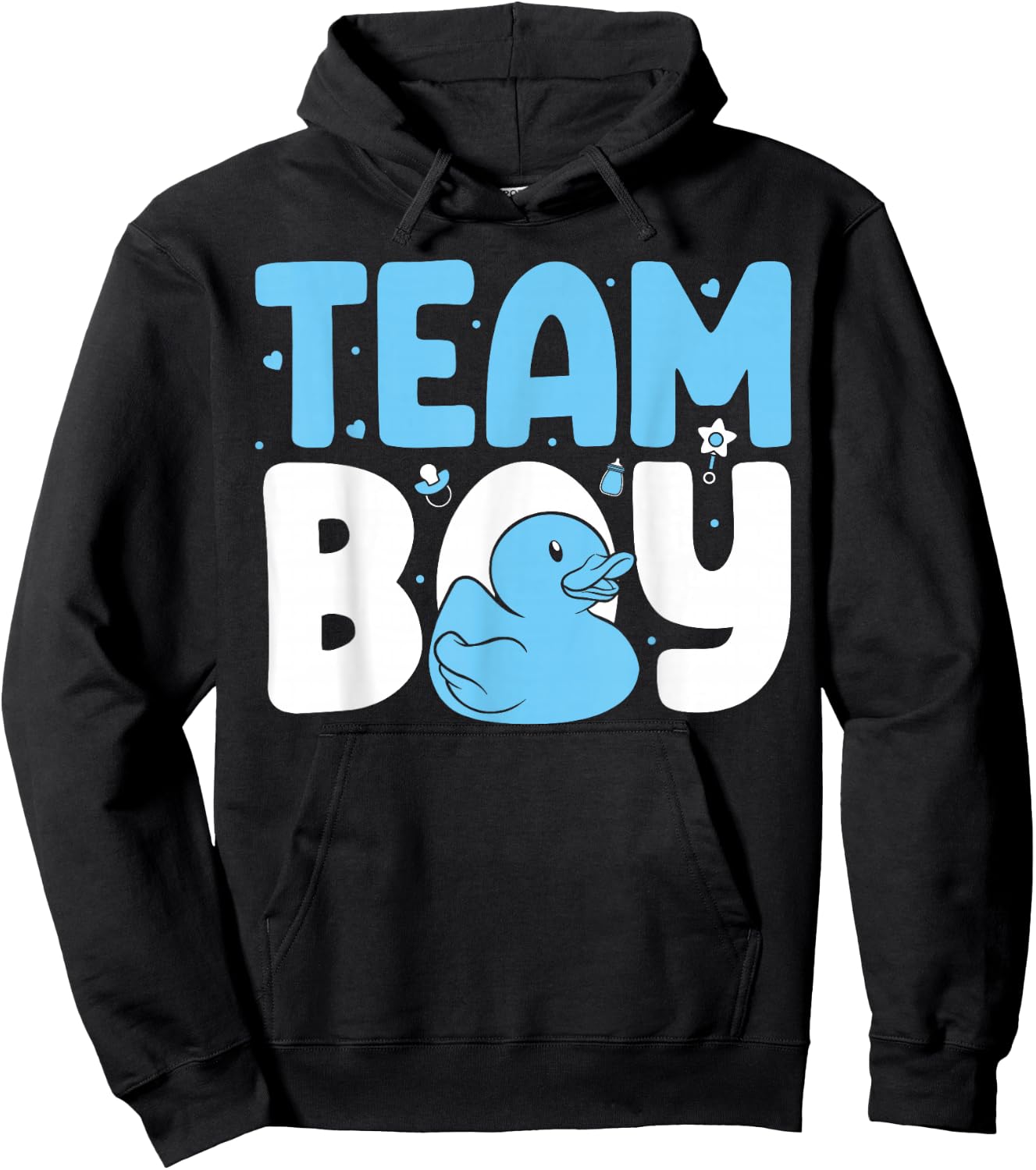 Team Boy Baby Announcement Pregnancy Duck Gender Reveal Hoodie - Hoodie | Black