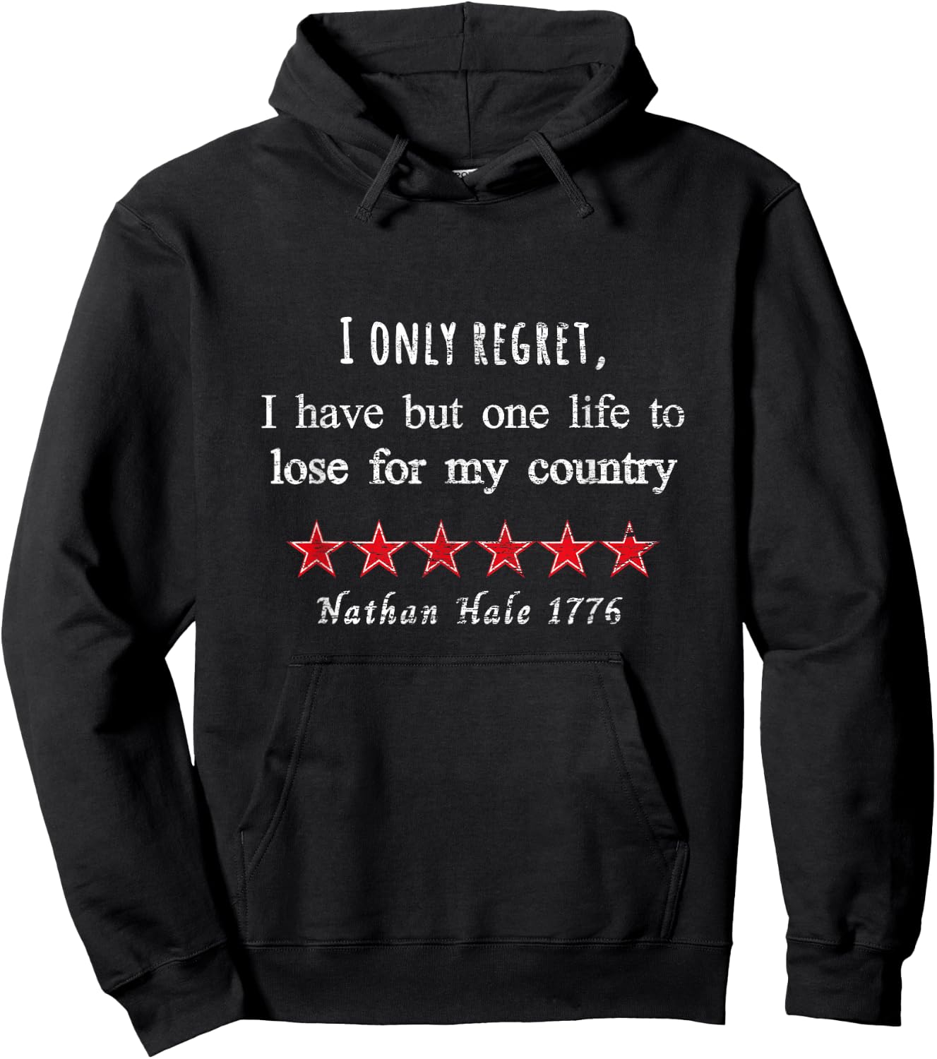 Nathan Hale 1776 Revolutionary War Quote Life for Country Hoodie - Hoodie | Black