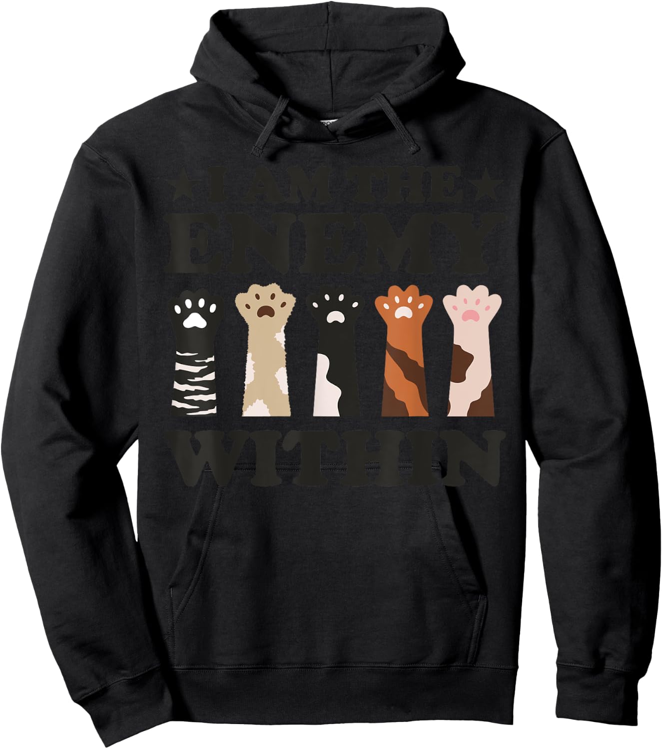 Adults Grey Small Modern Cat Letter Print Short Sleeve Hoodie - Hoodie | Black