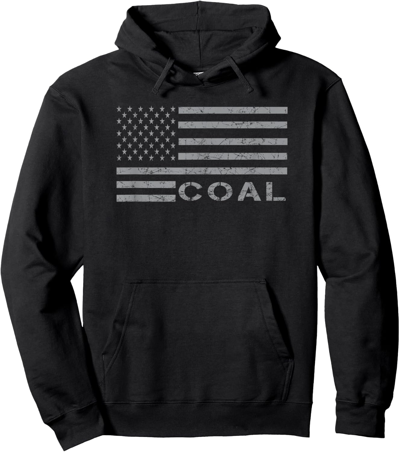 Vintage American Flag for Coal Mining Hoodie - Hoodie | Black