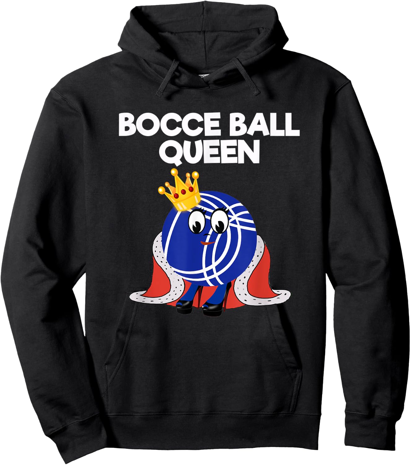 Bocce Ball Queen Funny Hoodie - Hoodie | Black