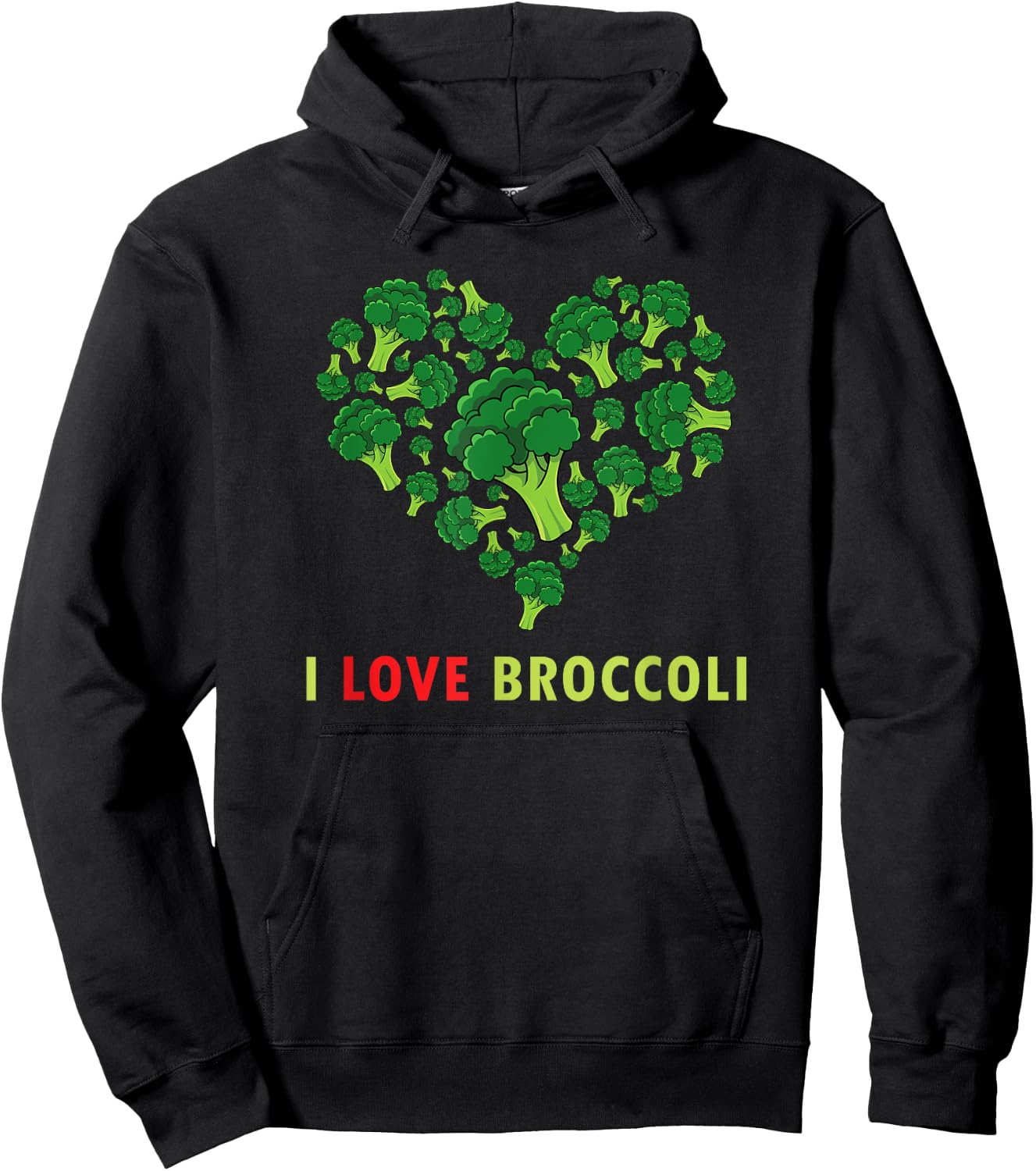Funny Broccoli Gift - I Love Broccoli - Kids Vegetarian Keto Hoodie - Hoodie | Black