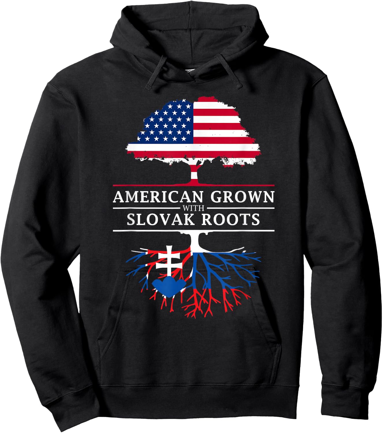 American Grown with Slovak Roots - Slovakia Hoodie - Hoodie | Black