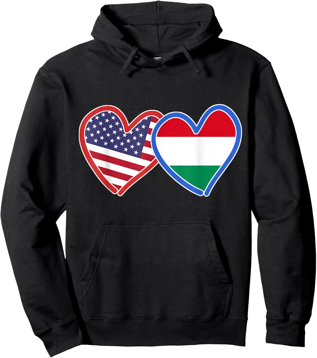 Hungarian American Hungary & America Flag Hoodie - Hoodie | Black