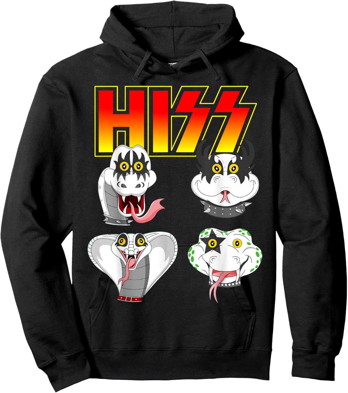 Hiss Funny Snake Lover Rock And Roll Band Gift Hoodie - Hoodie | Black