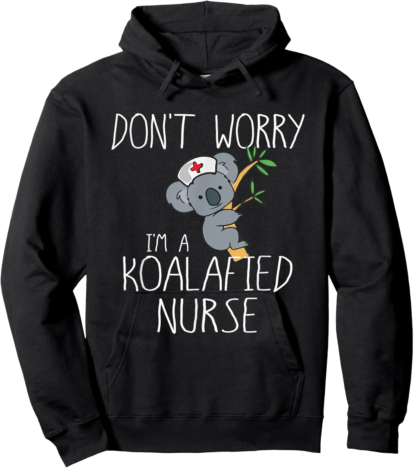 Nurse Gifts Koala Koalafied Nursing Qualified Fun Hoodie - Hoodie | Black