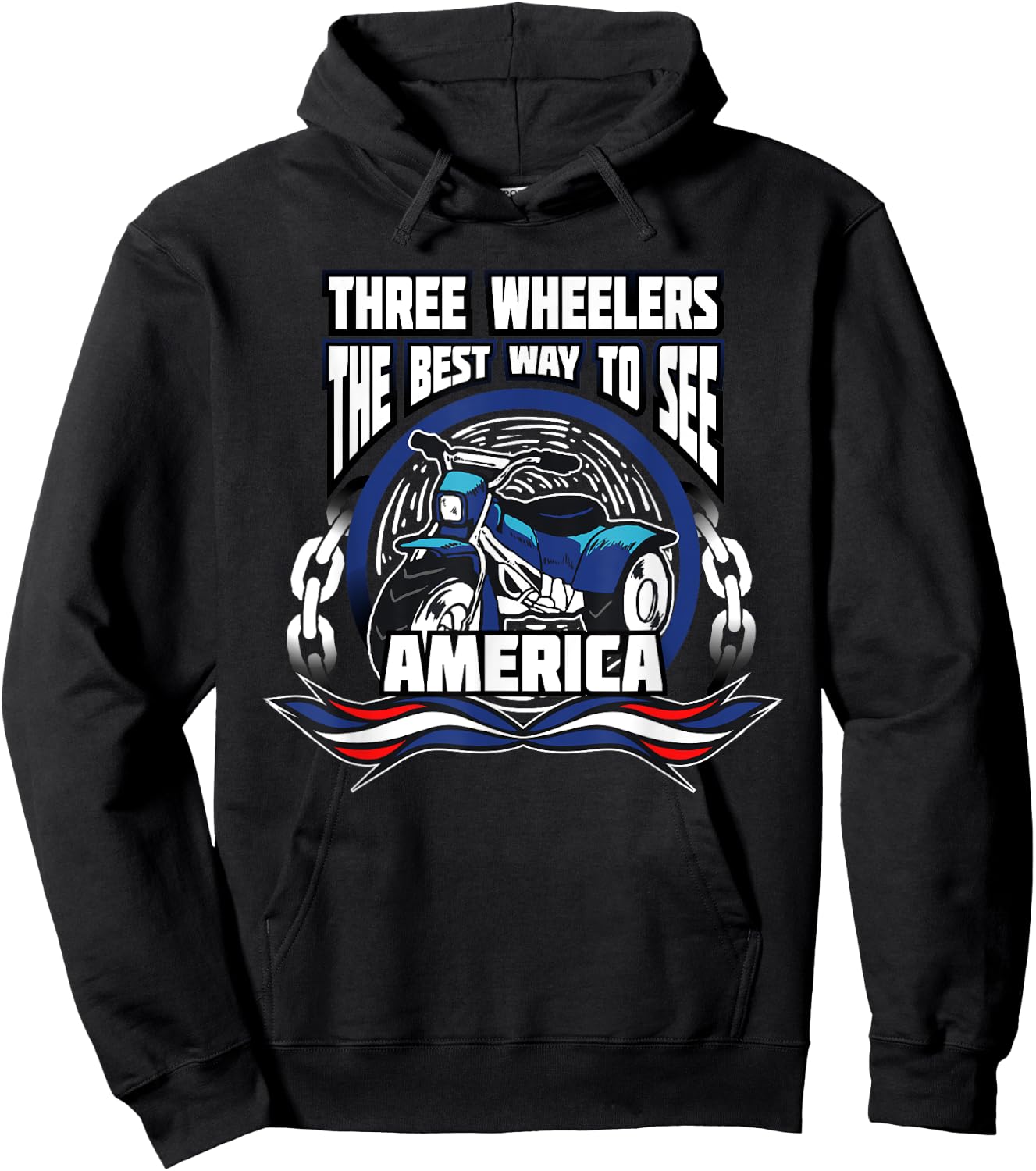Patriotic Trike Motorcycle Three Wheeler Quote Hoodie - Hoodie | Black