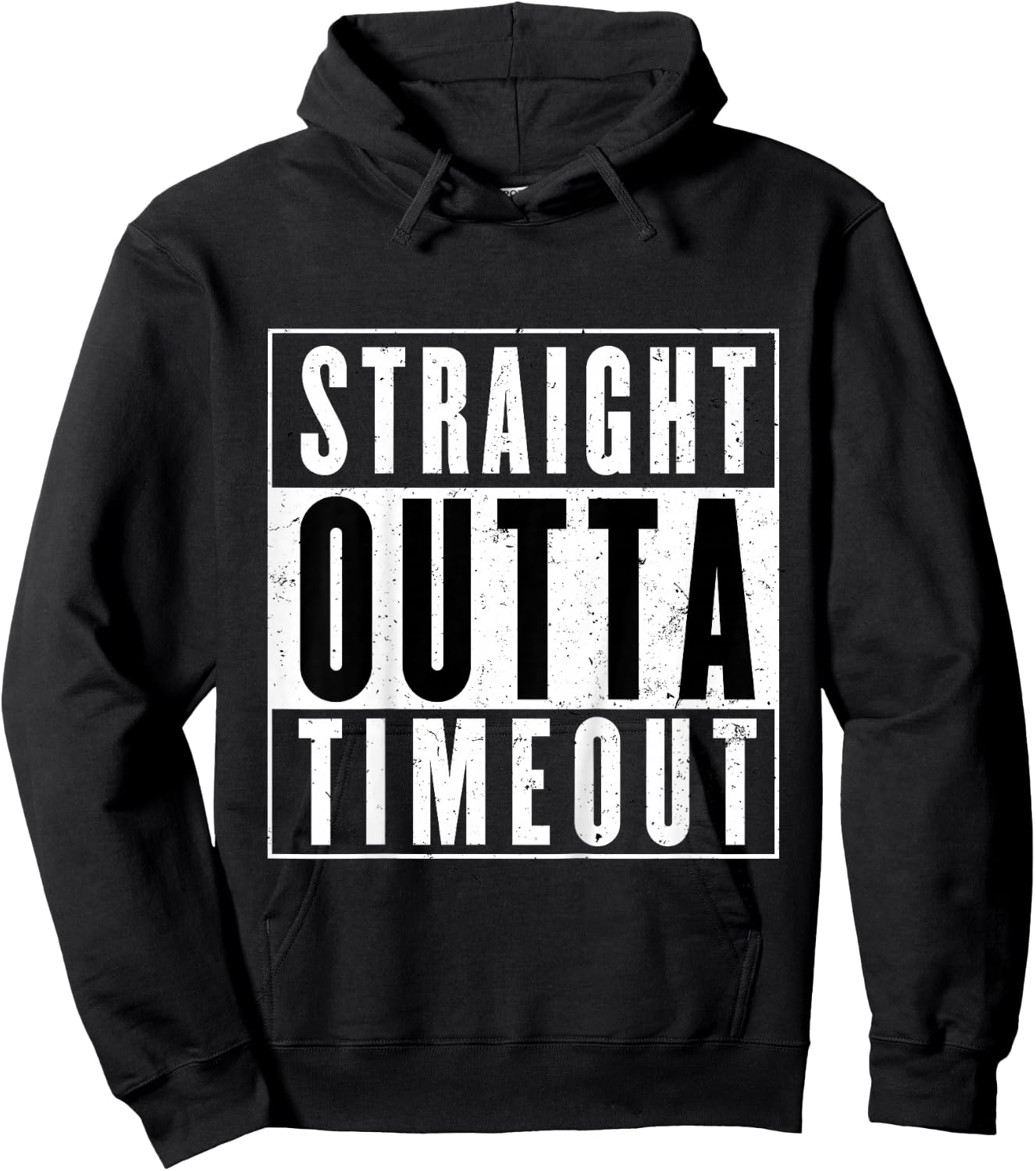 Kids Straight Outta Timeout Toddler Childs Youth T Shirt Hoodie - Hoodie | Black