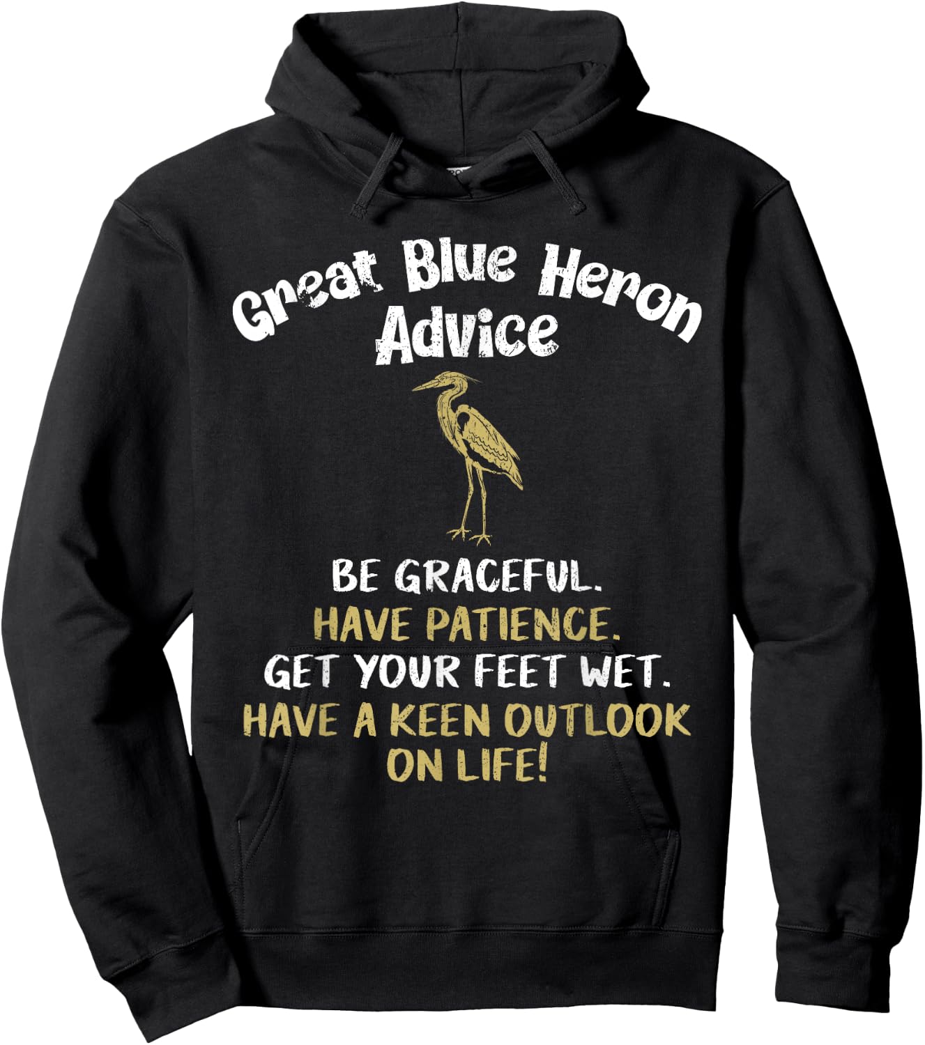 Blue Heron Bird Hoodie - Hoodie | Black