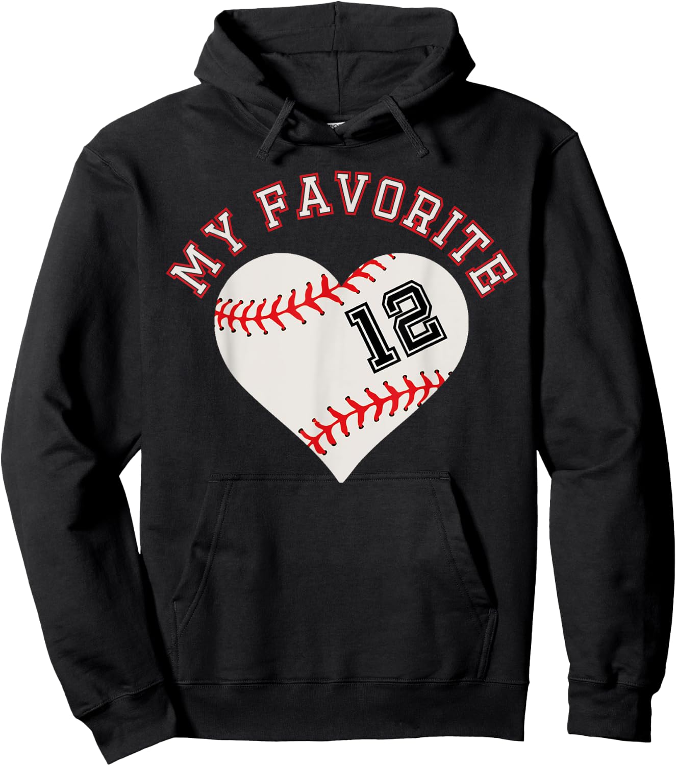 Baseball Player 12 Jersey Outfit No #12 Sports Fan Gift Hoodie - Hoodie | Black